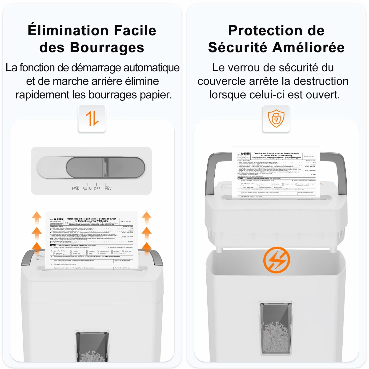 Bonsaii Destructeur de Documents 10 Feuilles P4, déchiqueteuse Micro-Coupe avec bac 21L, Anti-Blocage, Protection Contre la surchauffe C275-B