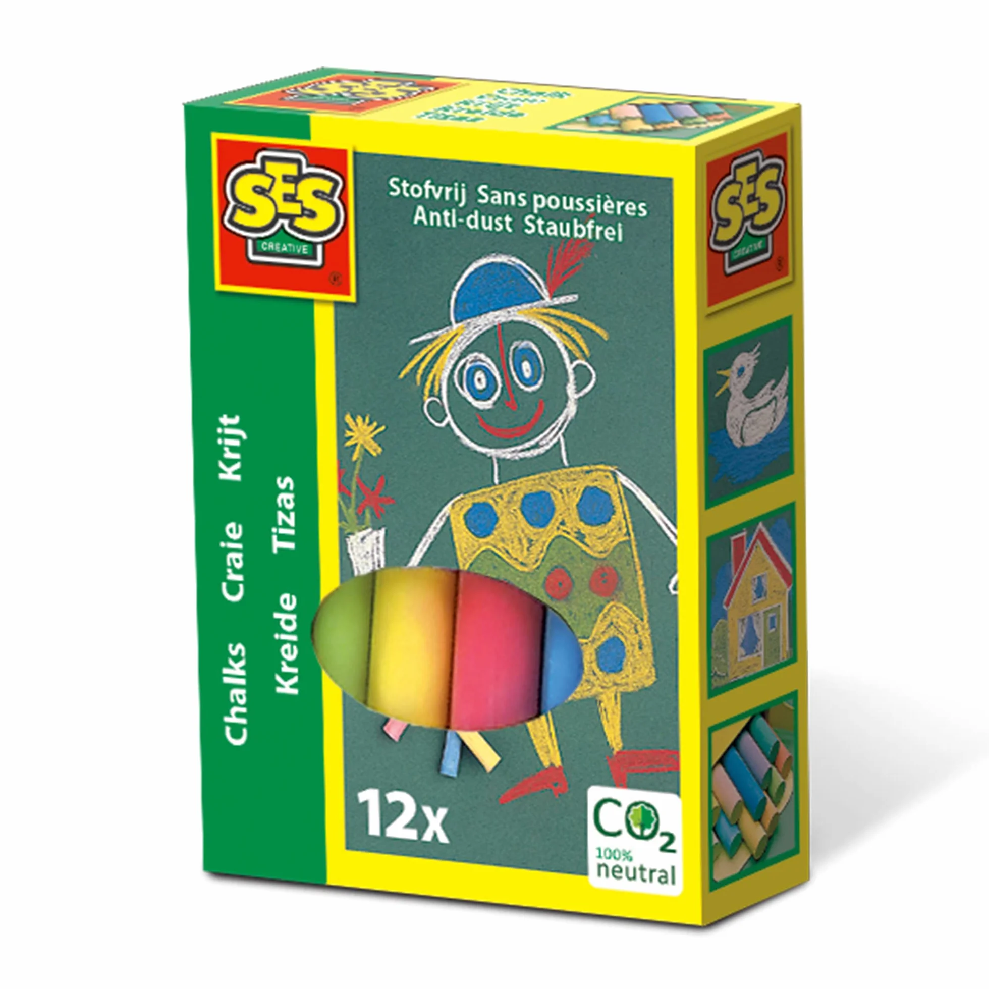 Ses Creative 00201 Craies, 12 Couleurs Différentes