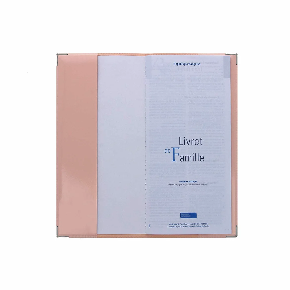 Etui livret de famille Color Pop PVC vernis Old Rose 22 x 10,5 cm