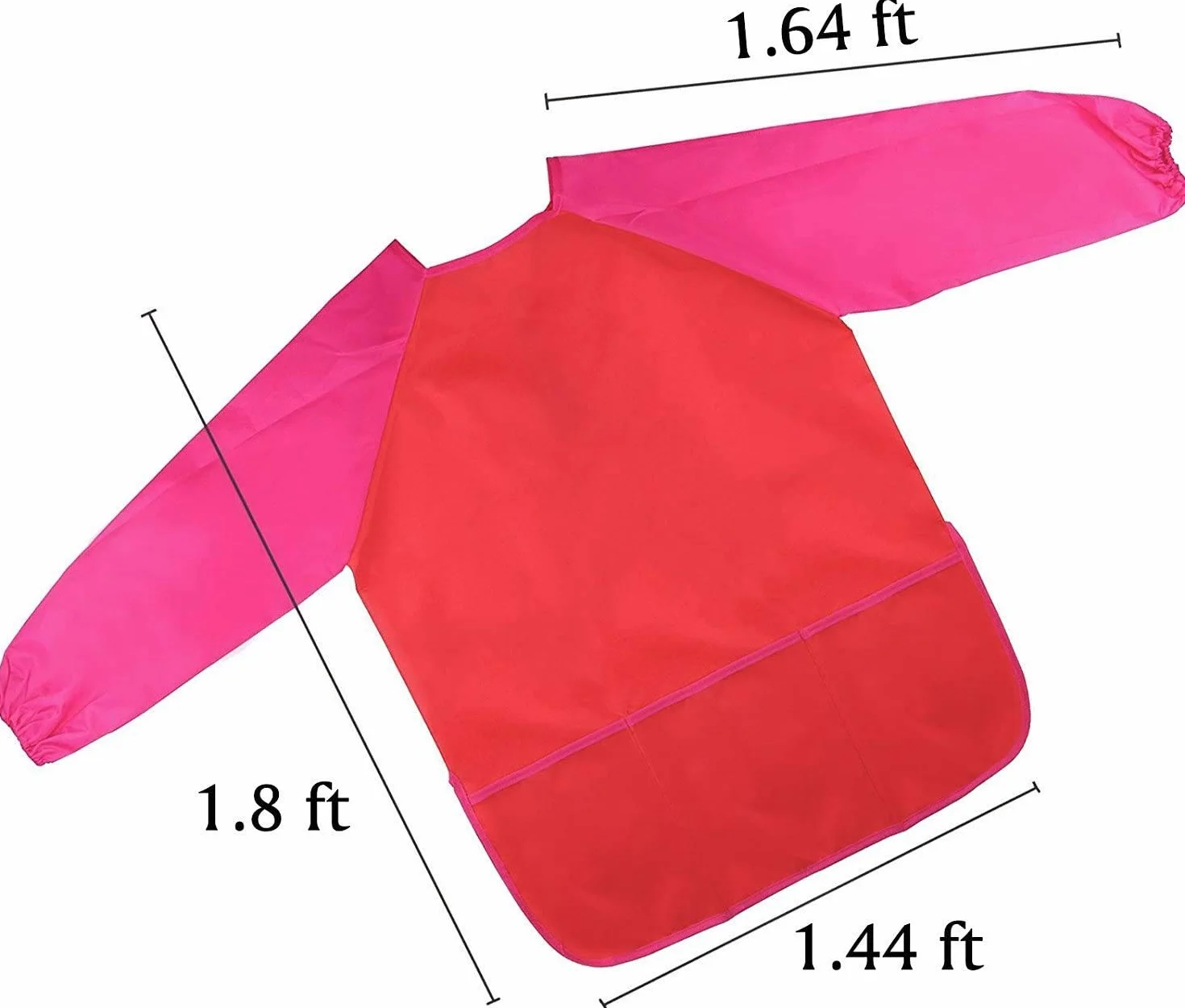 Amaza Tablier Peinture Enfant Imperméable 3-8 ans Manches Longues 3 Poches Fermeture Scratch