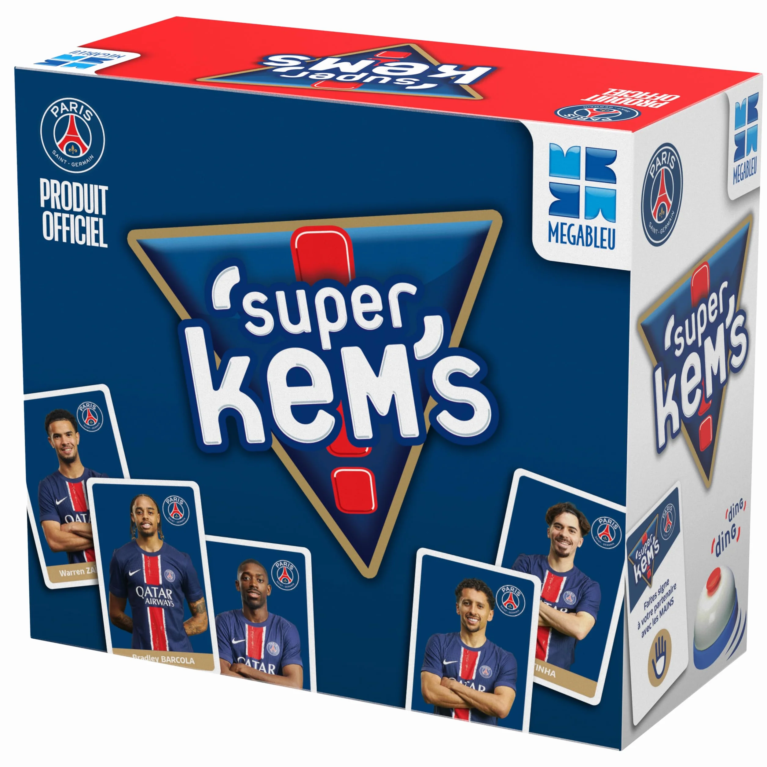 Megableu Super KEMS PSG Jeu de Société Football Paris Saint-Germain - Jeu de Cartes pour Adultes et Enfants dès 6 Ans - 4 Joueurs