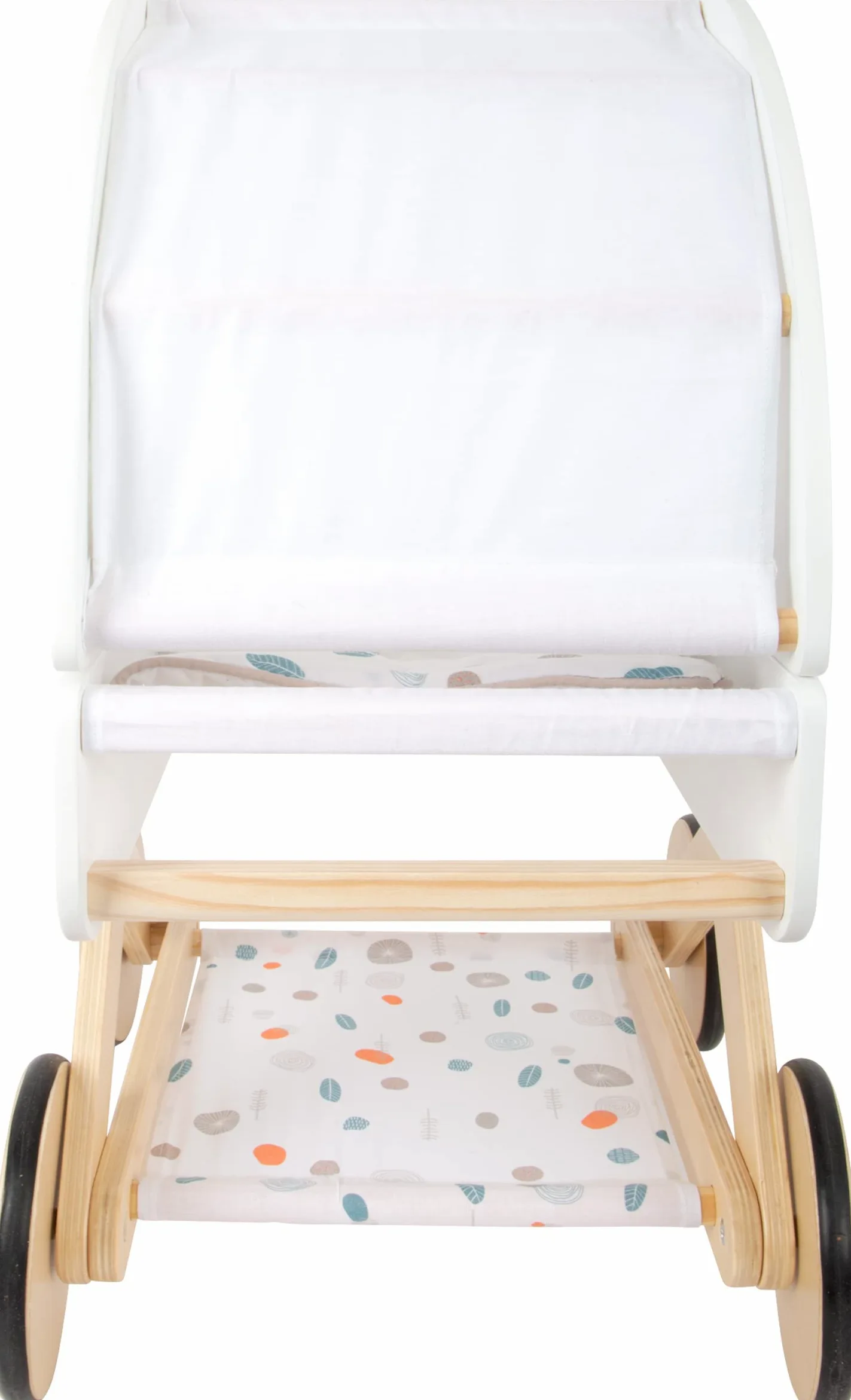 Small Foot- Landeau Haute qualité, à partir Landau Little Button en Bois, Poussette de poupée multifonctionnelle, dès 3 Ans, 11914, Multicolor