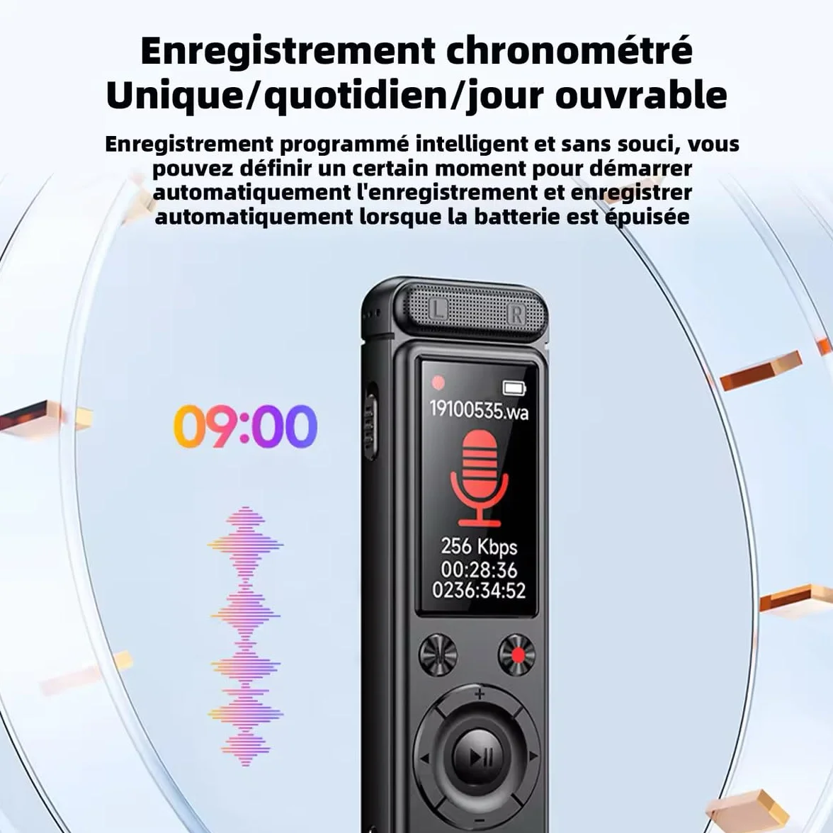Micro Espion Enregistreur Vocal, Mini Dictaphone USB, Appareil d'Écoute Espion