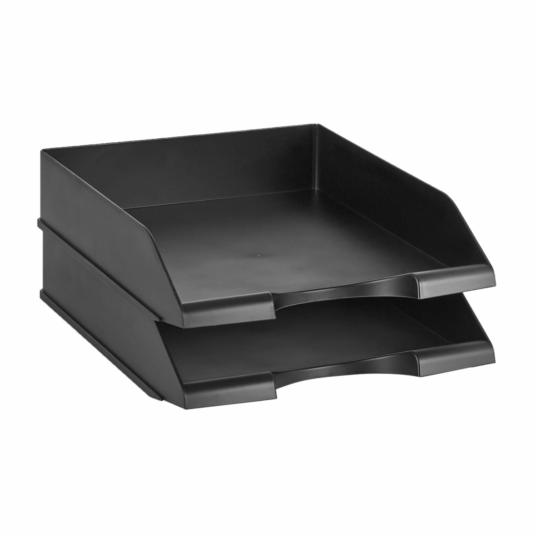 Amazon Basics Corbeilles à Courrier Empilables Format A4 Lot de 2 Noir