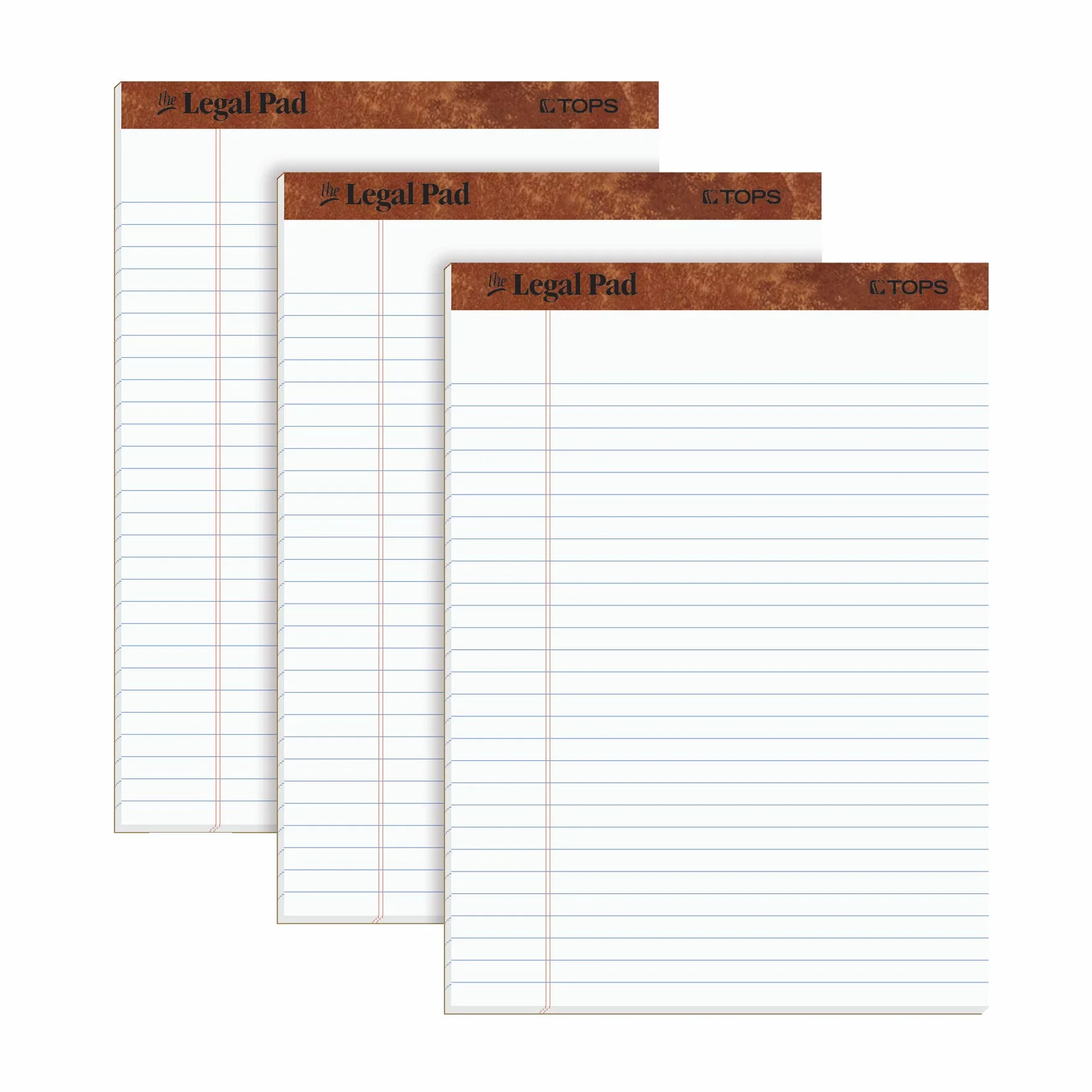 TOPS Legal Pad 50 feuilles 3-pack Blanc 8.5 x 11.75