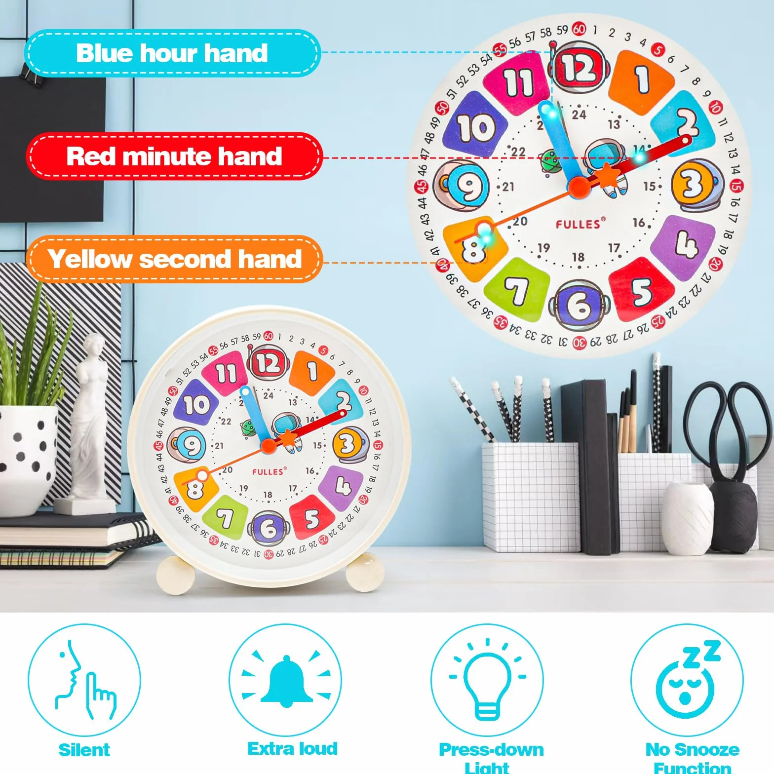 HENGBIRD Réveil Enfant Lumière Nocturne – Réveil Éducatif 24h pour Chambre Enfant
