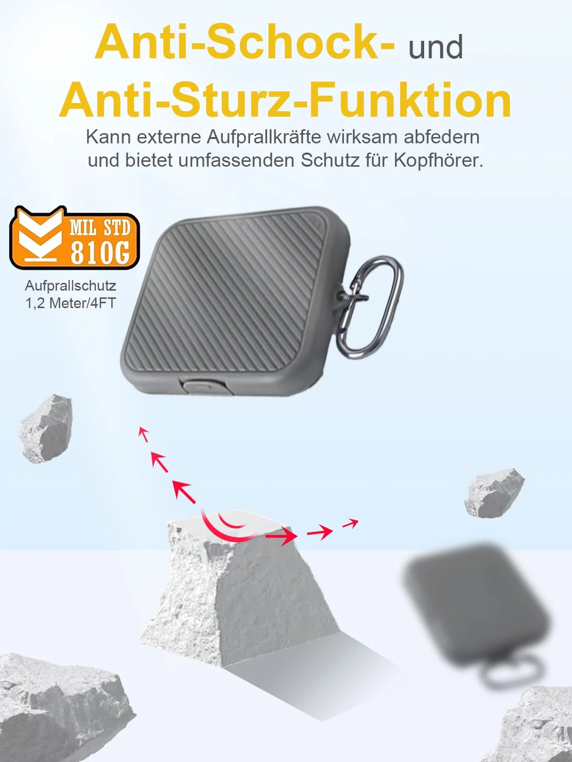 Étui Plaud NotePin S AI Enregistreur vocal Housse silicone résistant chocs rayures Gris