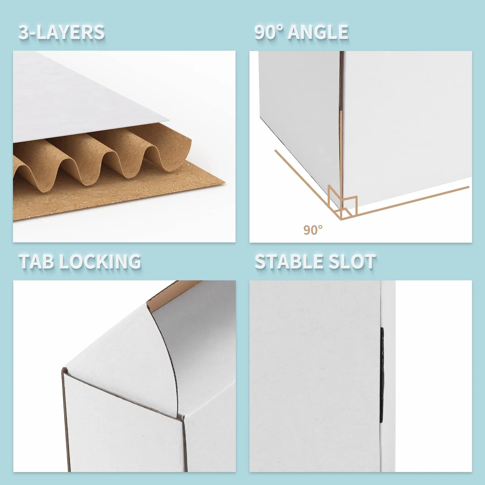 Boîte en Carton Blanche 28x15.3x15.3 cm Lot de 20 Carton d'Expédition