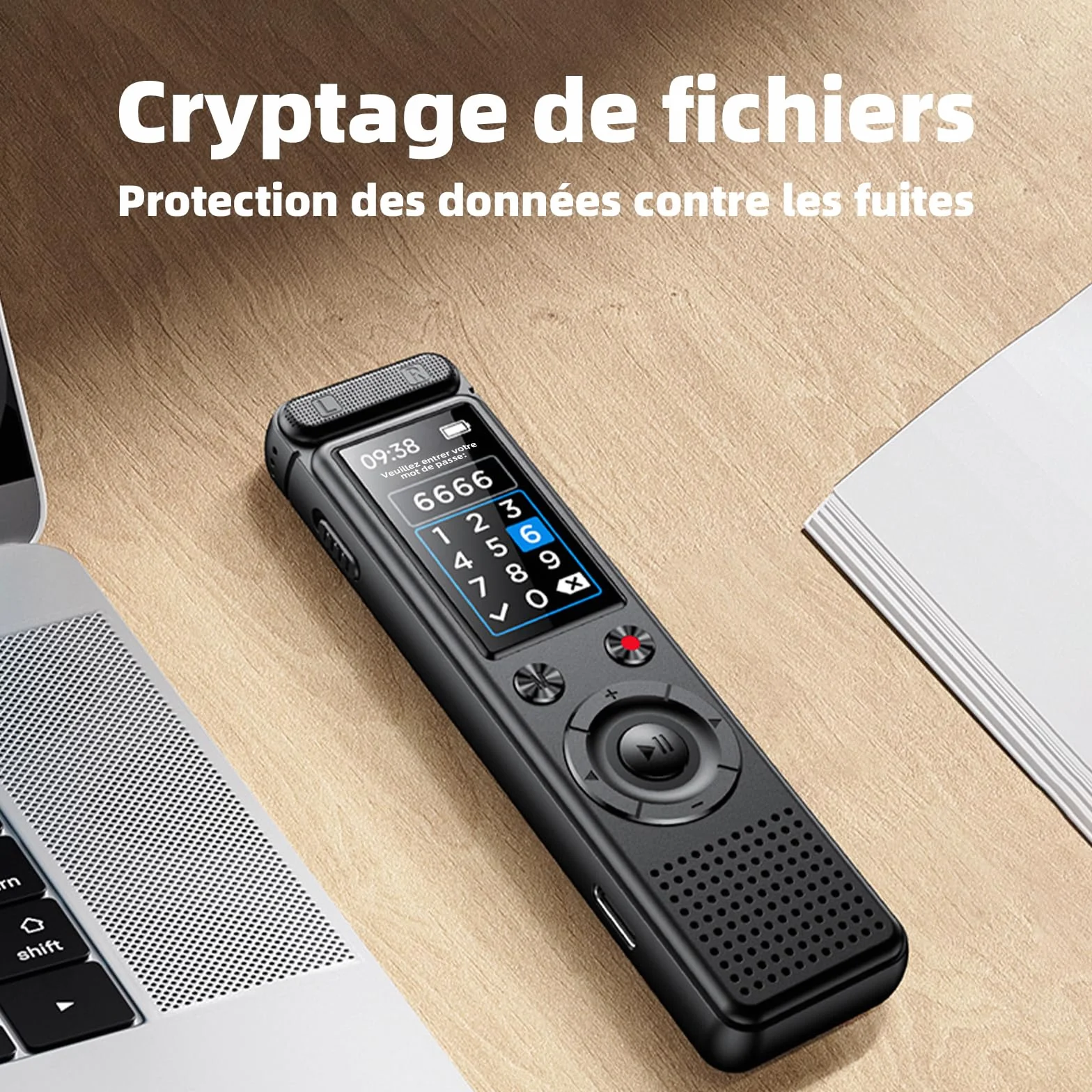Micro Espion Enregistreur Vocal, Mini Dictaphone USB, Appareil d'Écoute Espion