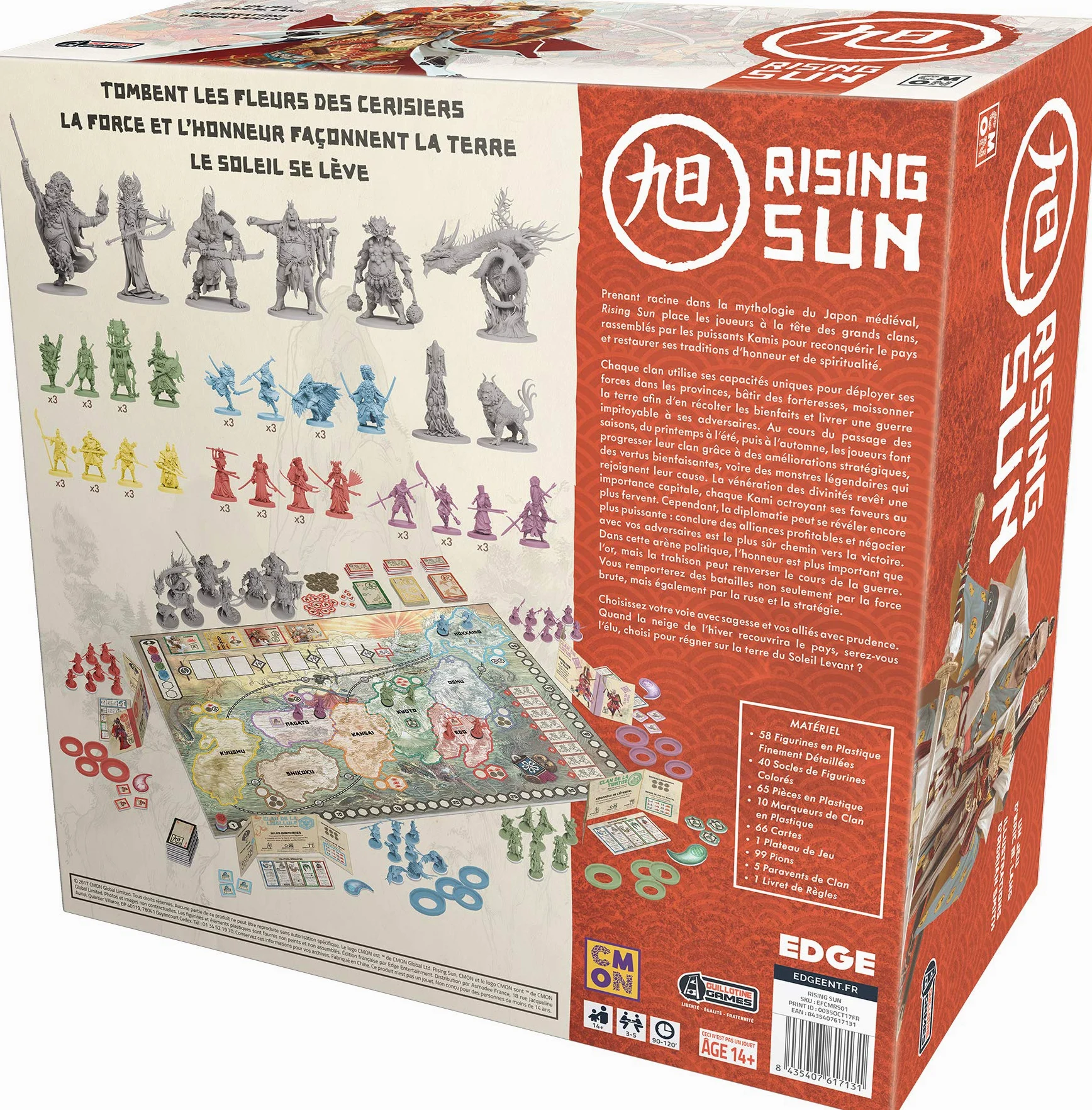 Edge | Rising Sun | Jeu de société | À partir de 14 ans | 3 à 5 joueurs | 90 à 120 minutes, Rouge et Or