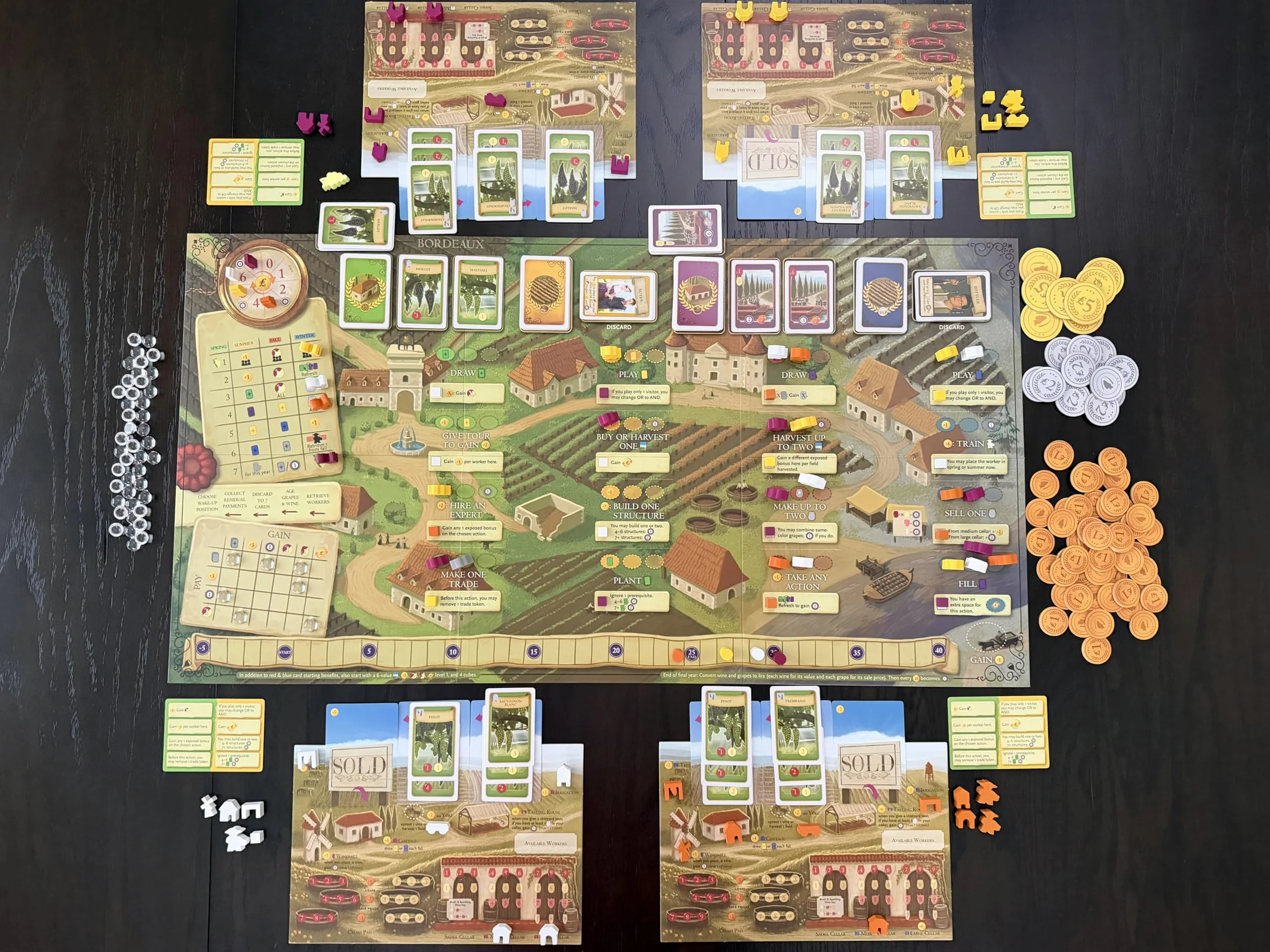 Stonemaier Games: Viticulture : Bordeaux Expansion par Jamey Stegmaier | Un nouveau plateau avec des graphismes, une disposition et un nouveau mécanisme mis à jour | Ajouter à la viticulture | 1 à 6