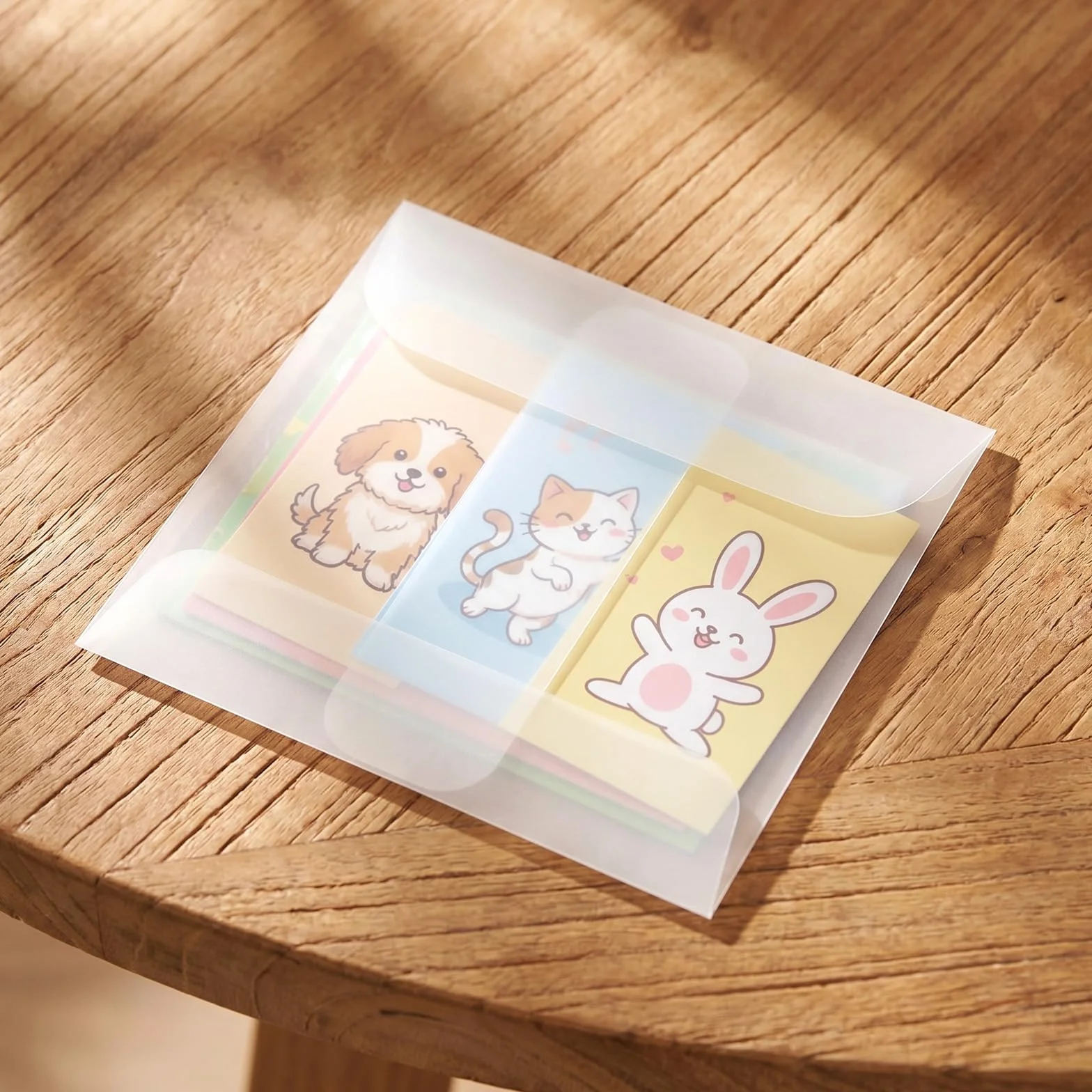 Enveloppes transparentes en verre 9,94 x 7,9 cm Lot de 50 pour timbres invitations