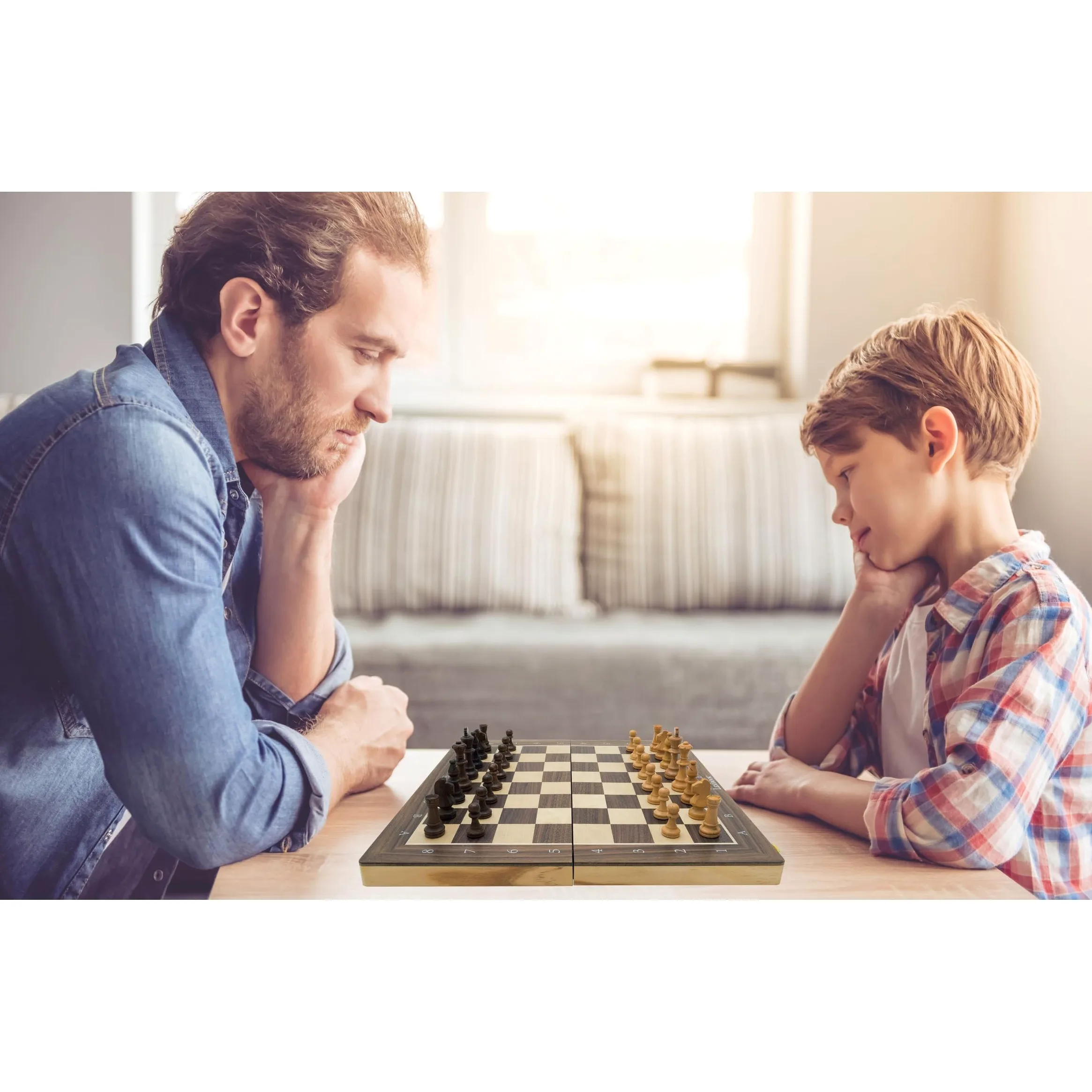 Lexibook, Chessman Géant Pro Jeu d'Échecs Bois, CGM1000LXB | Échiquier en bois pliable avec pièces magnétiques