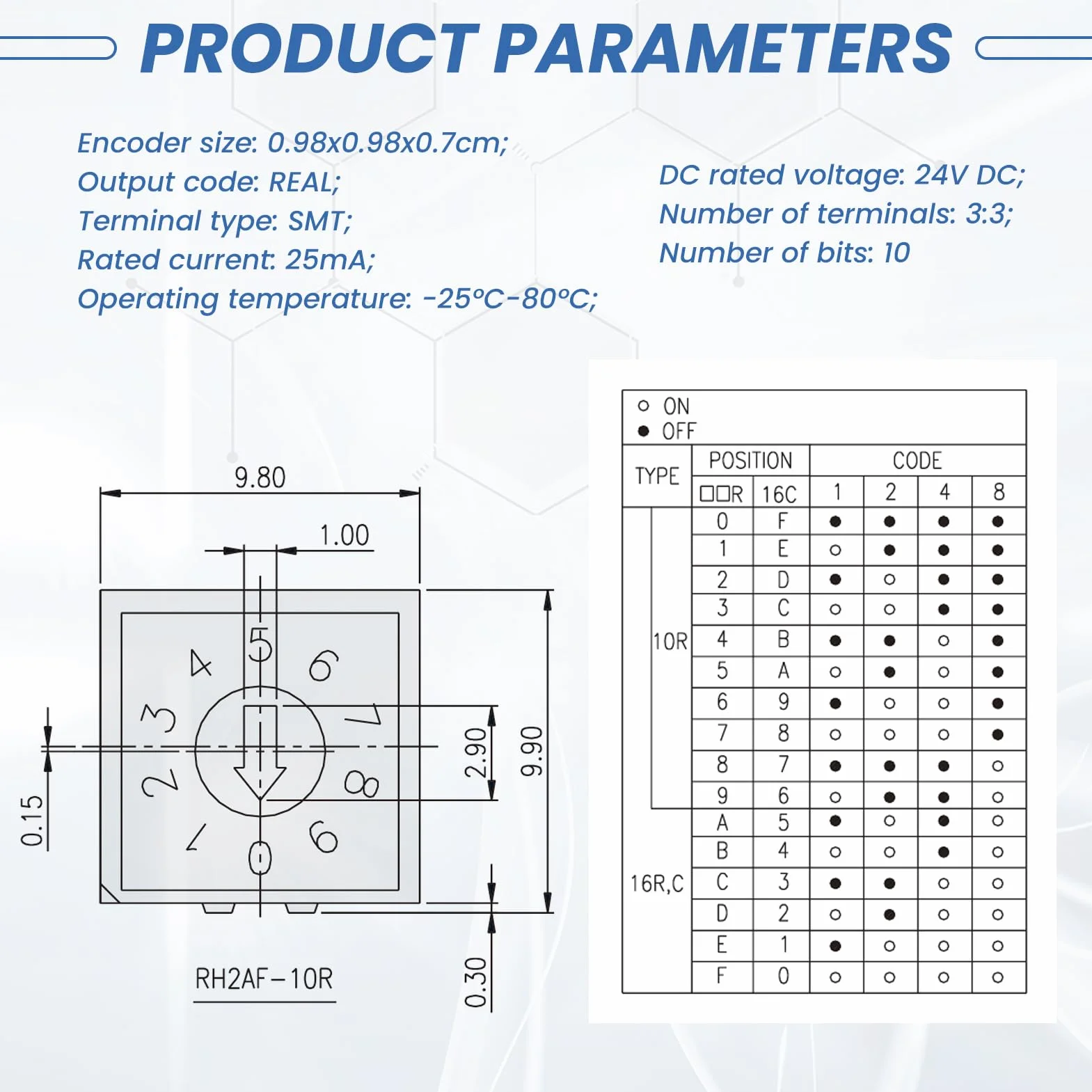 Commutateur Came Rotatif RM3HAF-10 10 Positions pour Lunii Ma Fabrique à Histoires Interrupteur d'Encodeur