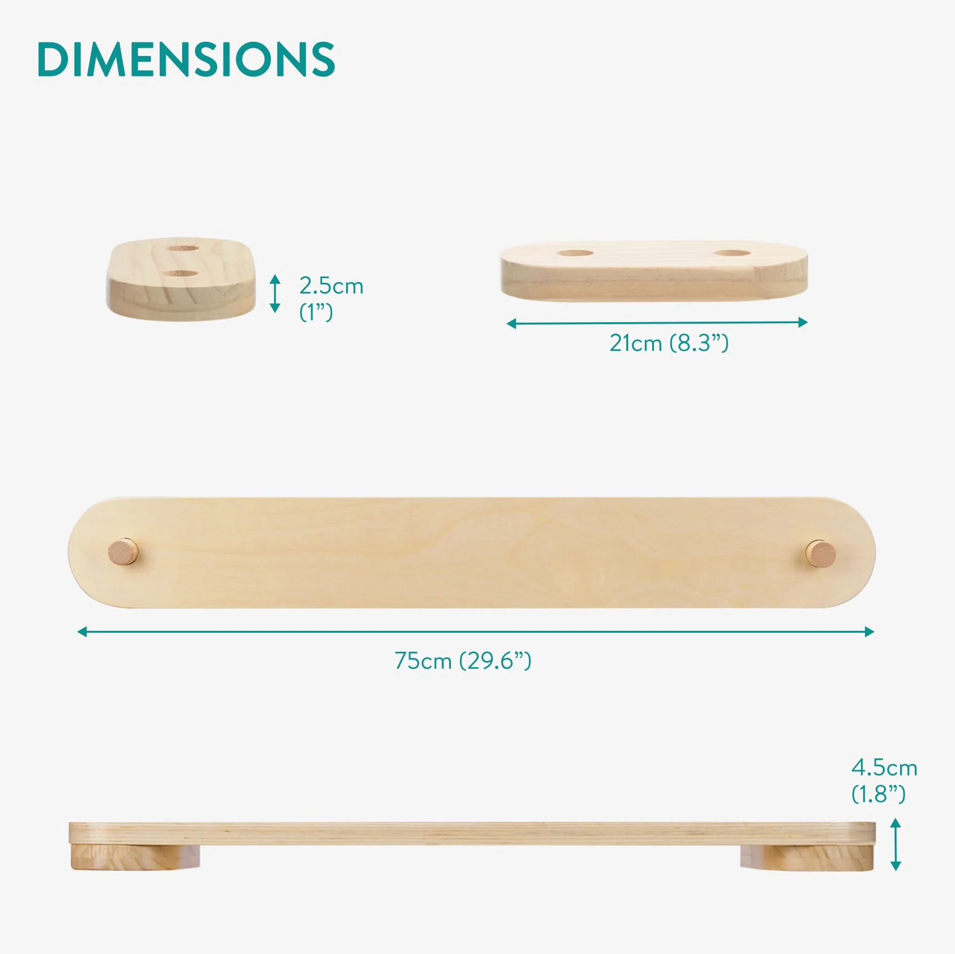 Navaris Poutre d'équilibre en Bois pour Enfants - Module motricité bébé avec 6 Planches Jouet d'équilibre intérieur extérieur - Parcours de motricité éducation Montessori