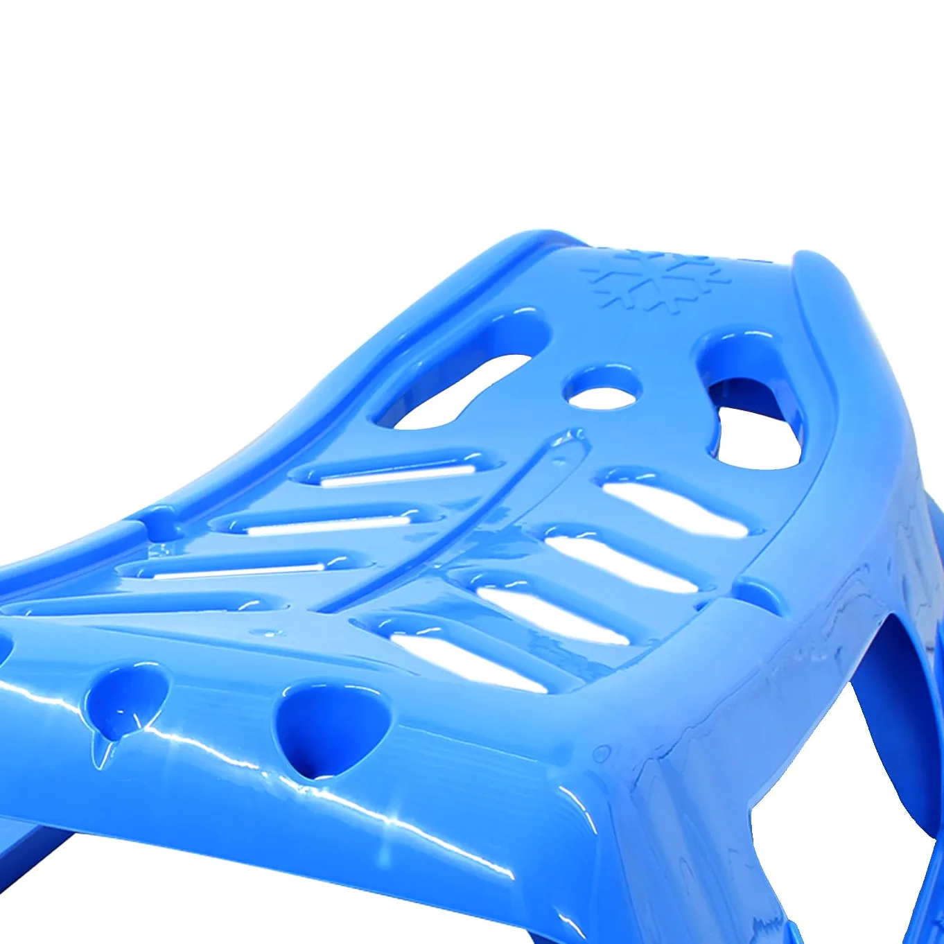 JAMARA Luge 461121 Play Snow-Star - Patins en métal - Corde avec poignée - en Plastique résistant aux Chocs - Bleu
