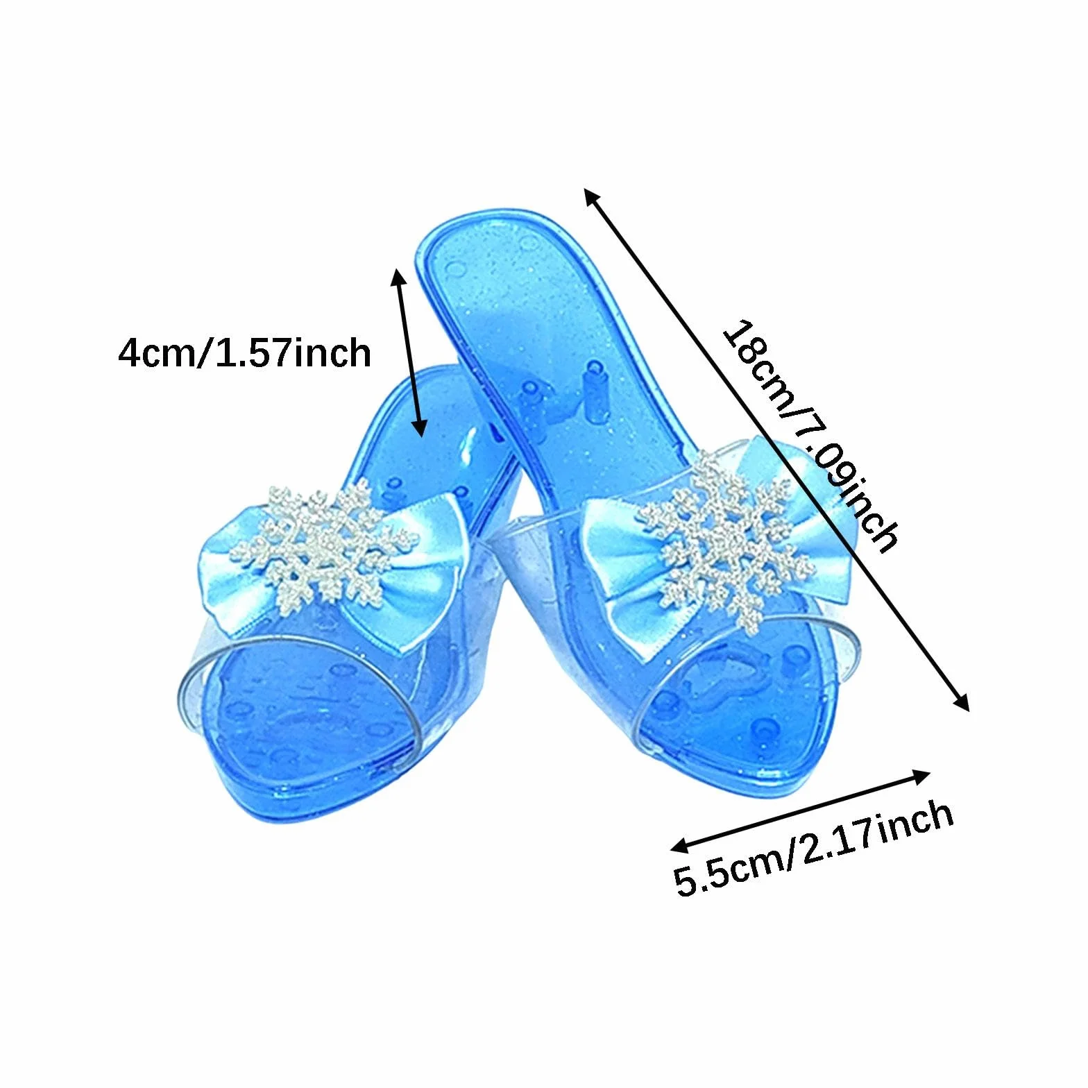 predolo Chaussures de Princesse à Enfiler pour déguisement, Bleu