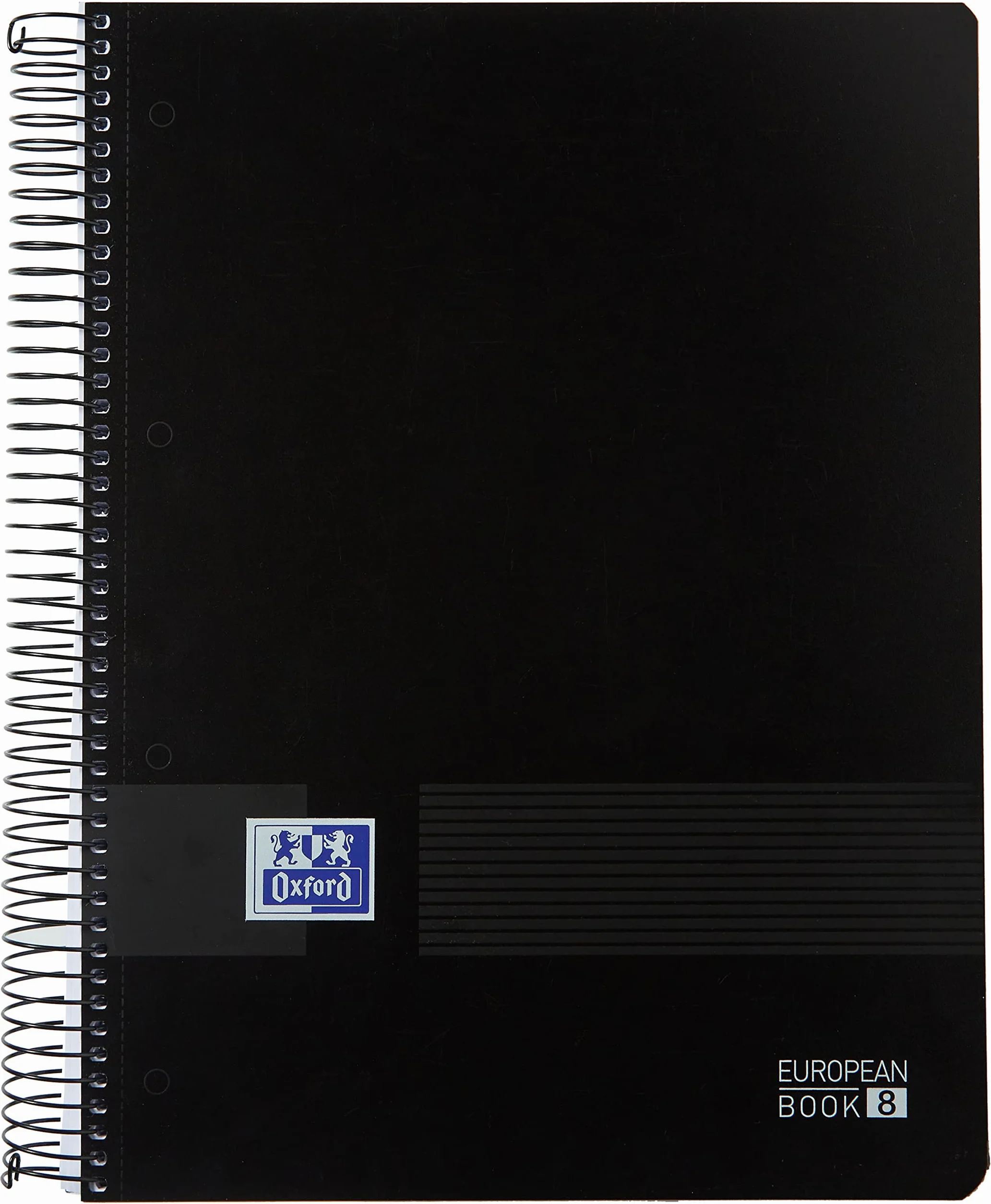 Oxford Cahier 8 trous A4 160 feuilles 5 x 5 Noir