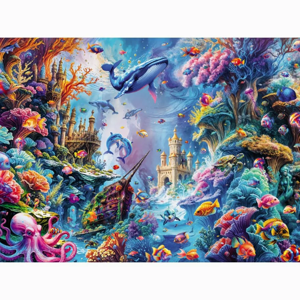 Trefl Vie sous-marine – Puzzle de 3000 pièces 116,1 x 85,1 cm | Boîte carrée, rouge, bricolage, divertissement créatif, puzzle classique, 15+