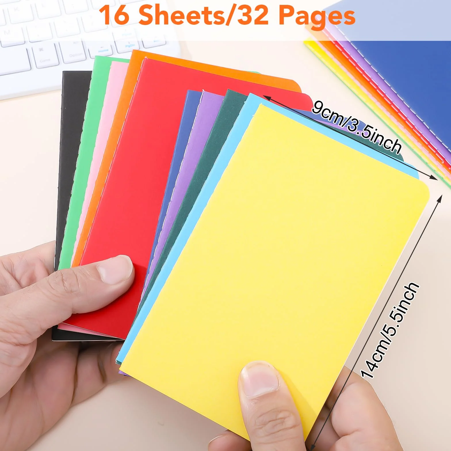 Yoosso Lot de 20 blocs-notes A6 ligné 9 x 14 cm 10 couleurs 16 feuilles