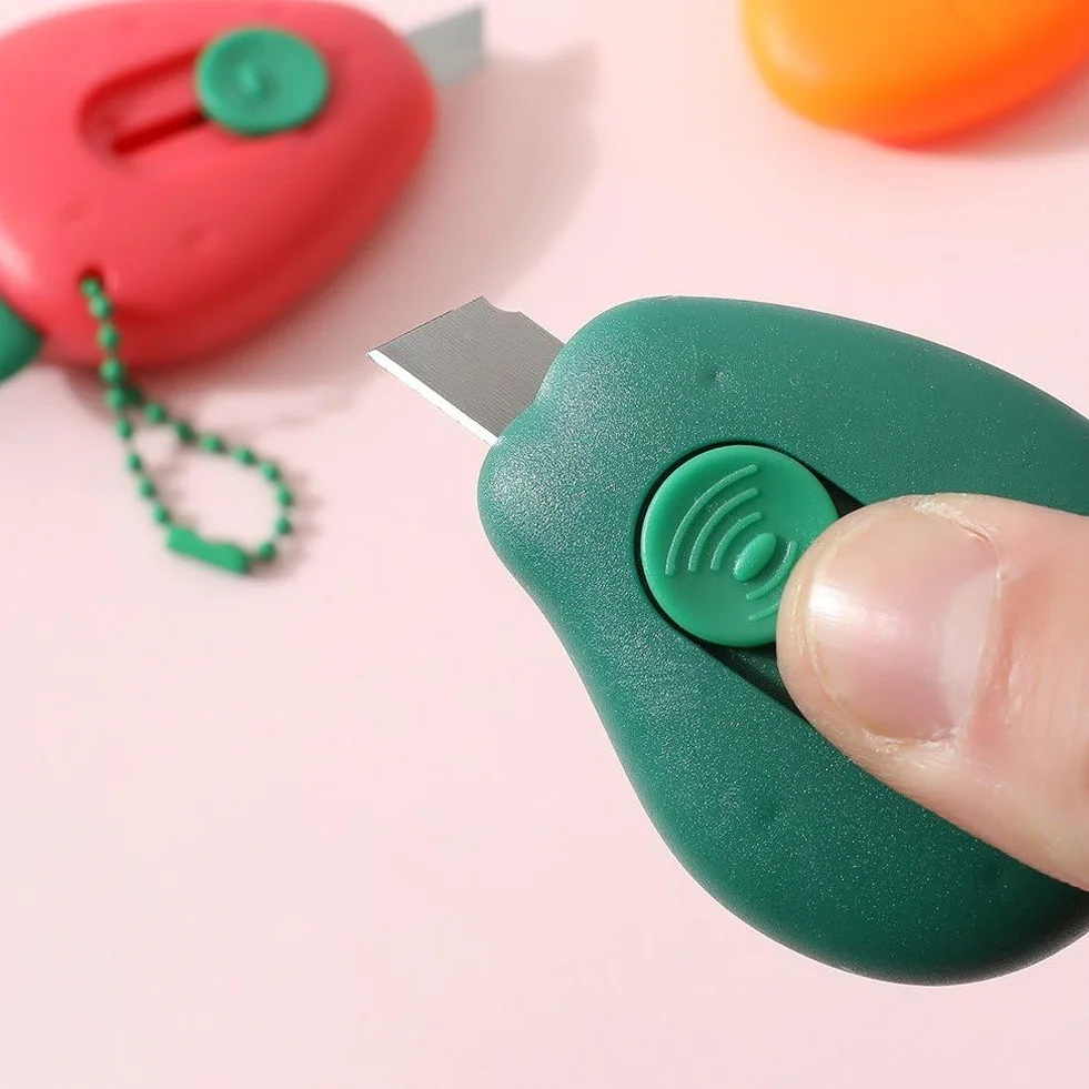 Lot De 3 Mini Couteaux Utilitaires De Sécurité, Coupe-boîte en Forme De Fruit, Ouvre-Lettre Rétractable