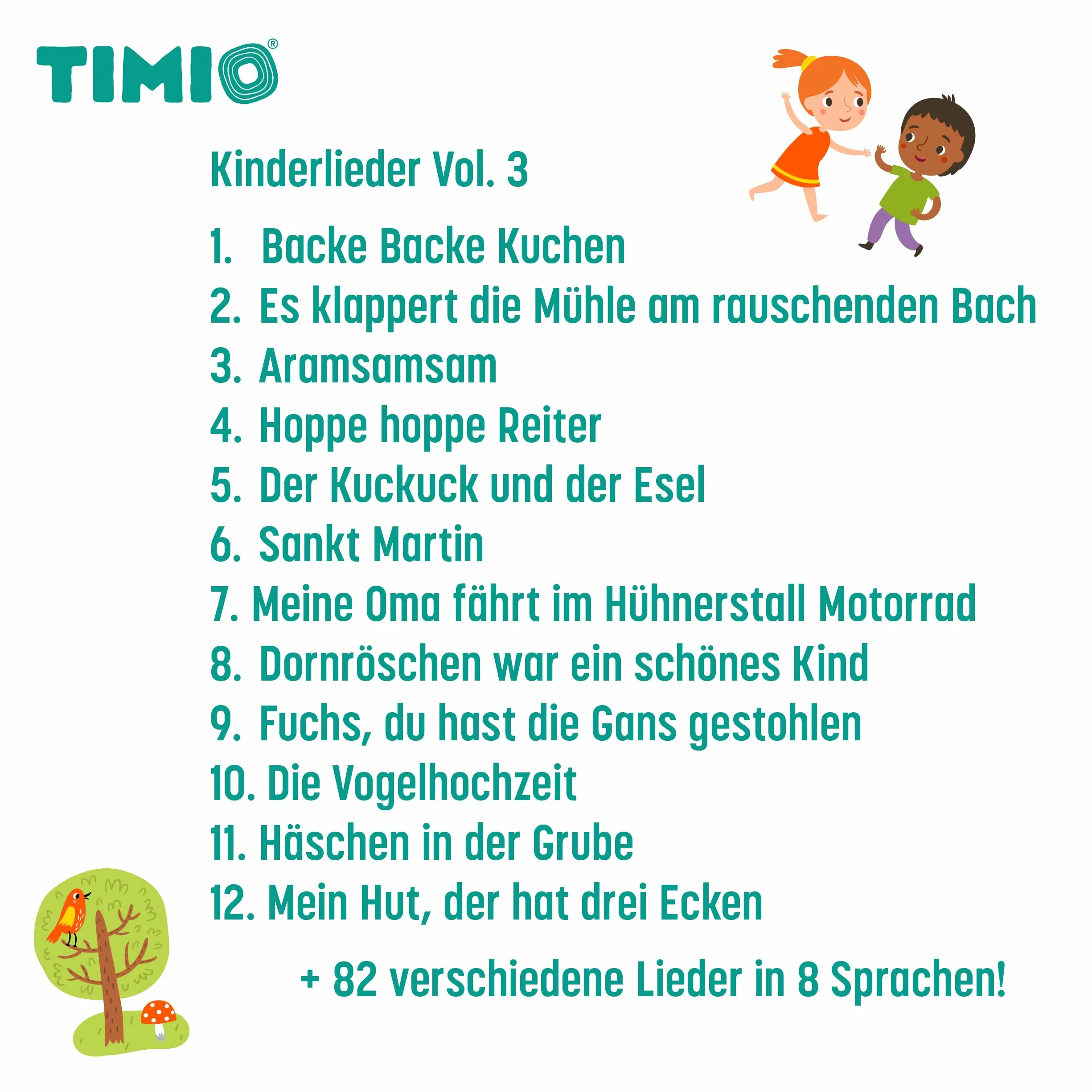 TIMIO Disques Audio Set #4 96 Comptines Vol.3 12 Contes Vol.2 Vol.3 Dinosaures Insectes 8 Langues 2-6 Ans