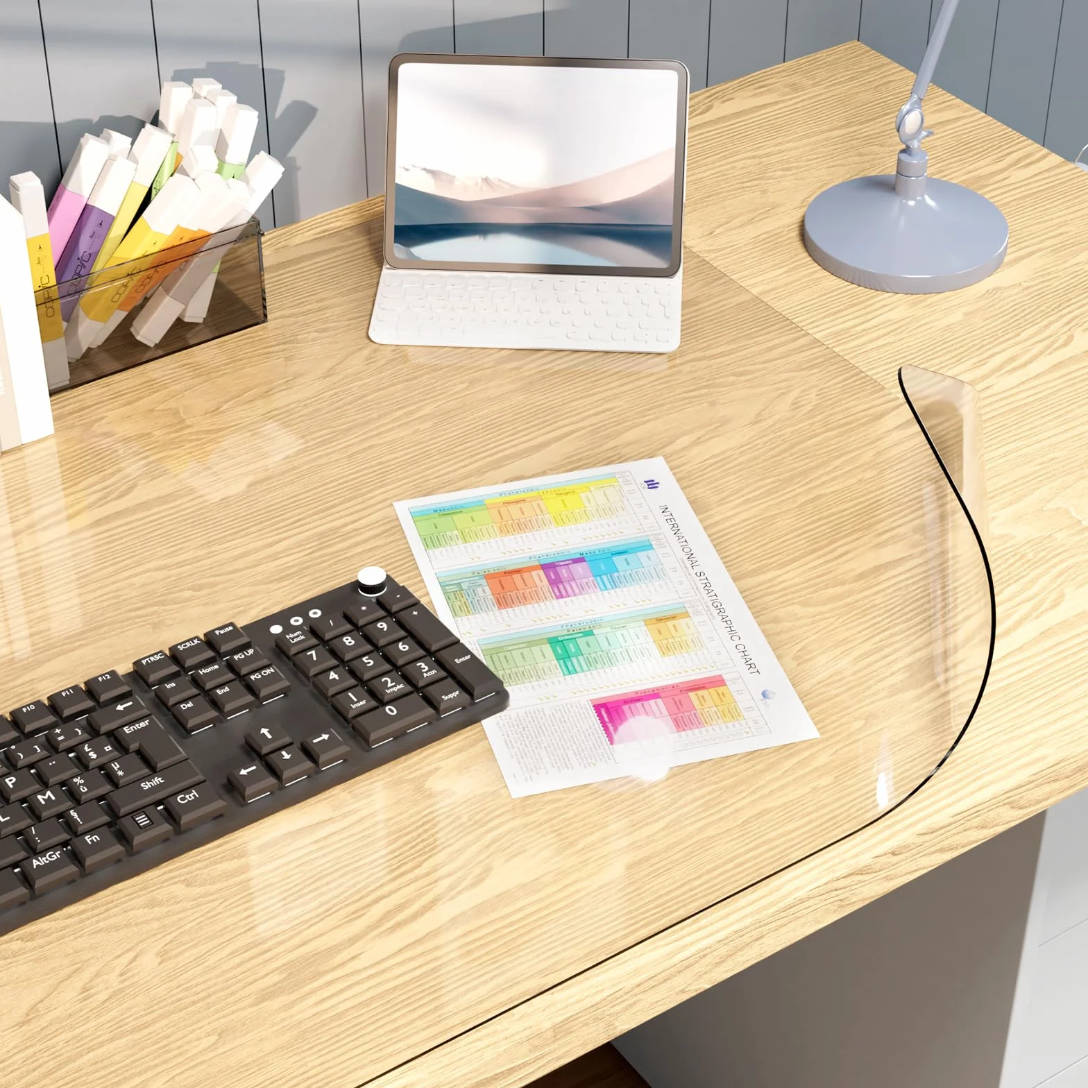 Sous-Main De Bureau Clair Tapis De Protection Multifonctionnel 60x43cm 2pcs Pliable Portable