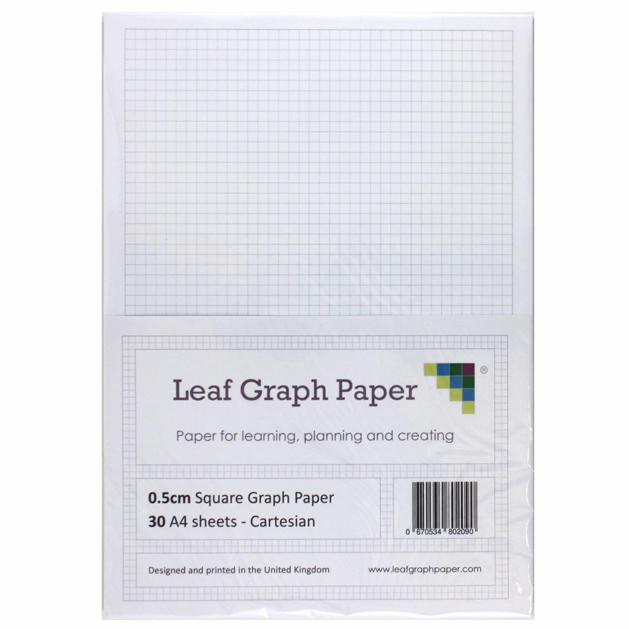 Papier millimétré A4 0.5 cm 5 mm Carré Cartésien 30 feuilles