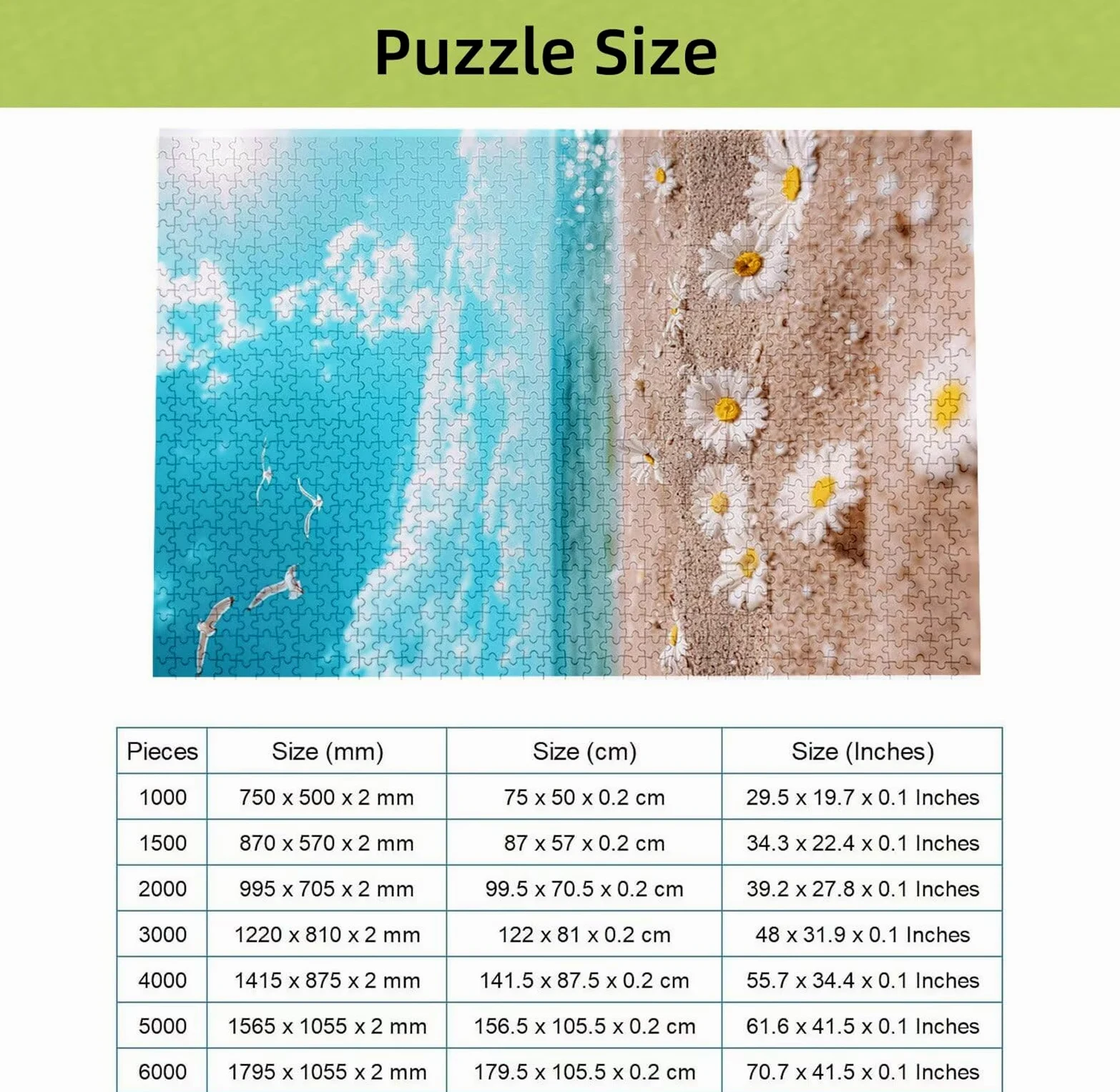 Puzzle 4000 Pièces Ciel Bleu, Puzzle 4000 Pièces Adultes et Enfants, Puzzles Bois avec Une Boîte d'emballage Exquise, Jeu Éducatif Puzzles Marguerite, Decoration Maison, Cadeau Femme Homme H-6526