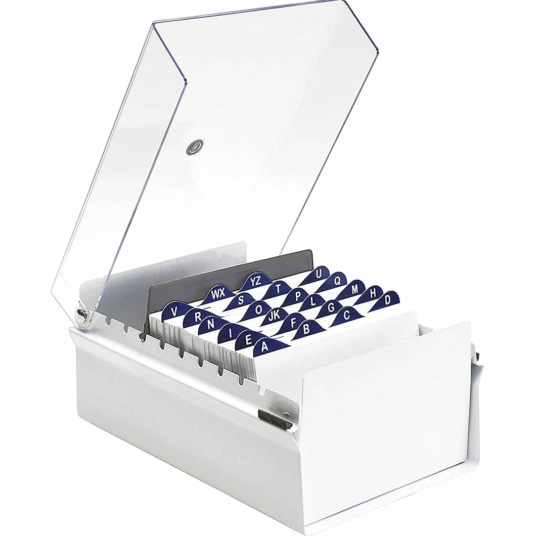 Acrimet Boîte à Fiches Organisateur 4'' x 6'' Base Métal Robuste Index AZ Séparateur Plastique Inclus