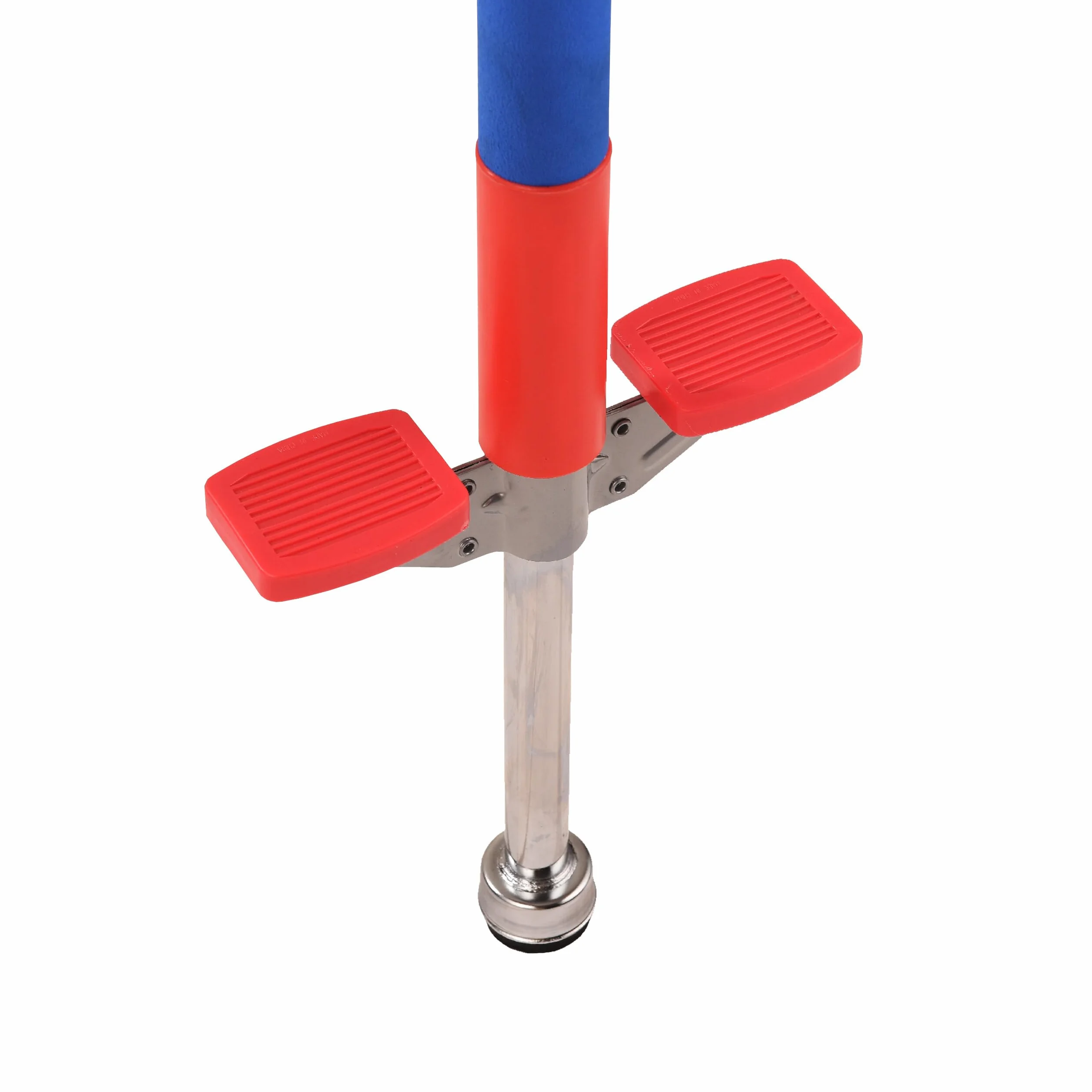 Relaxdays Pogo Stick pour Enfants INOX 94.5x23.5x6 cm Bleu Rouge