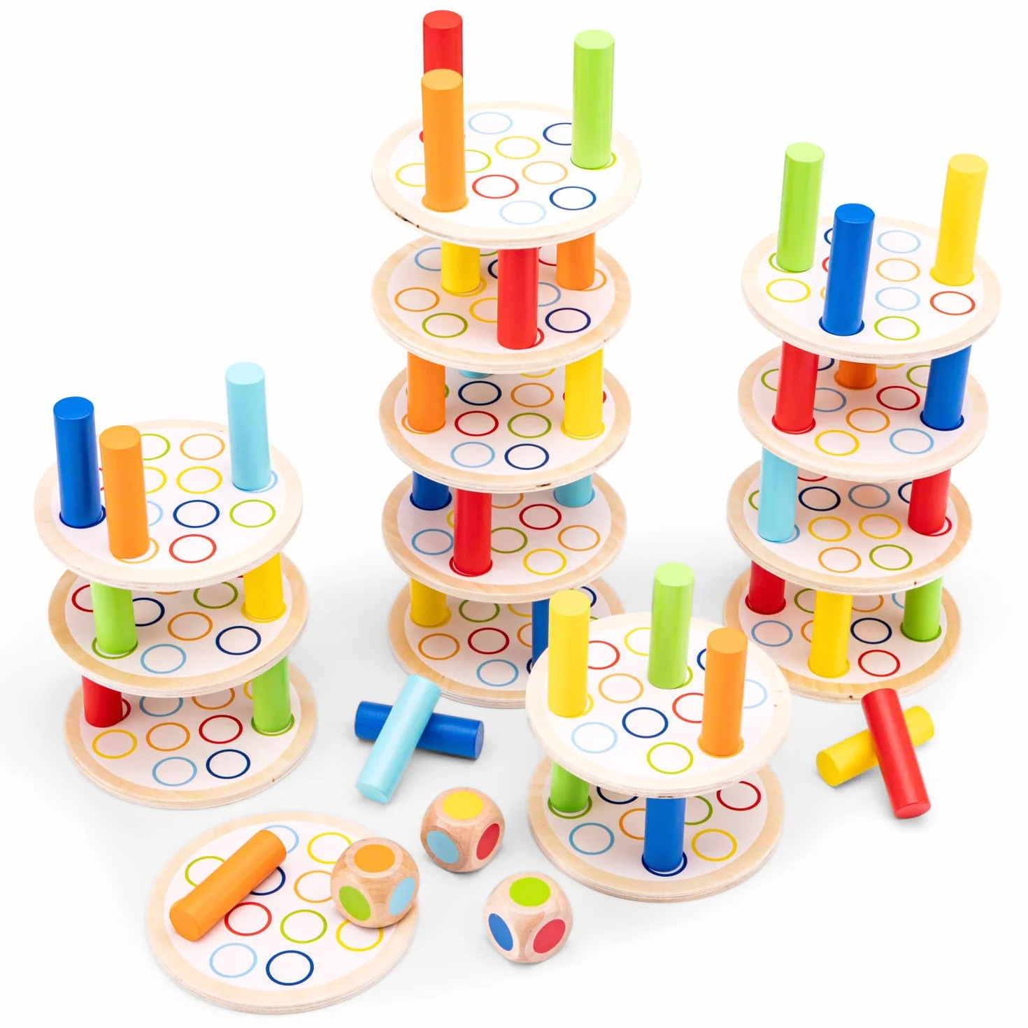 Woet® Jeu Tour d’Équilibre Jouet en Bois Empilage Éducatif 3 Ans