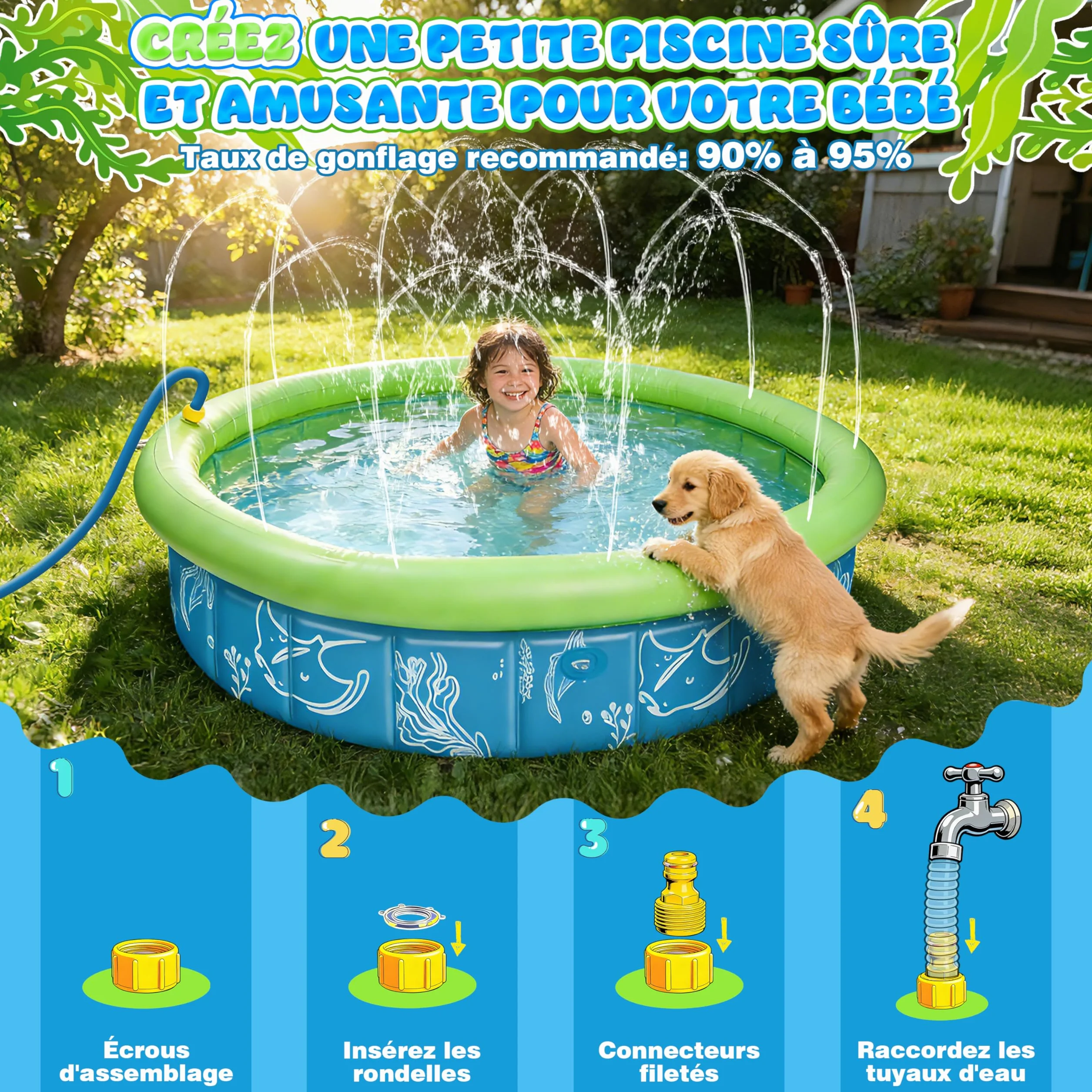 Namiot Plażowy dla Dzieci 4w1 100x30 cm Anti UV SPF50+ z Moskitierą i Daszkiem