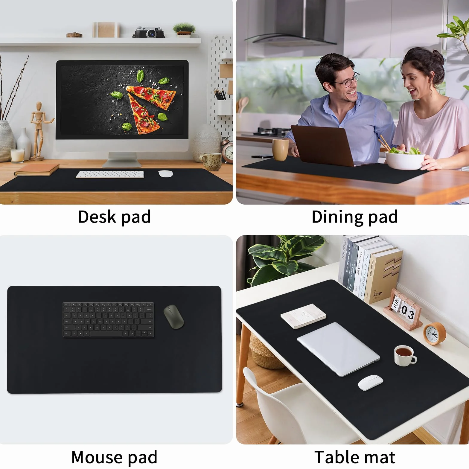 Niviy Tapis de Souris Cuir PU 60x40cm Antidérapant Imperméable Sous-Main Bureau