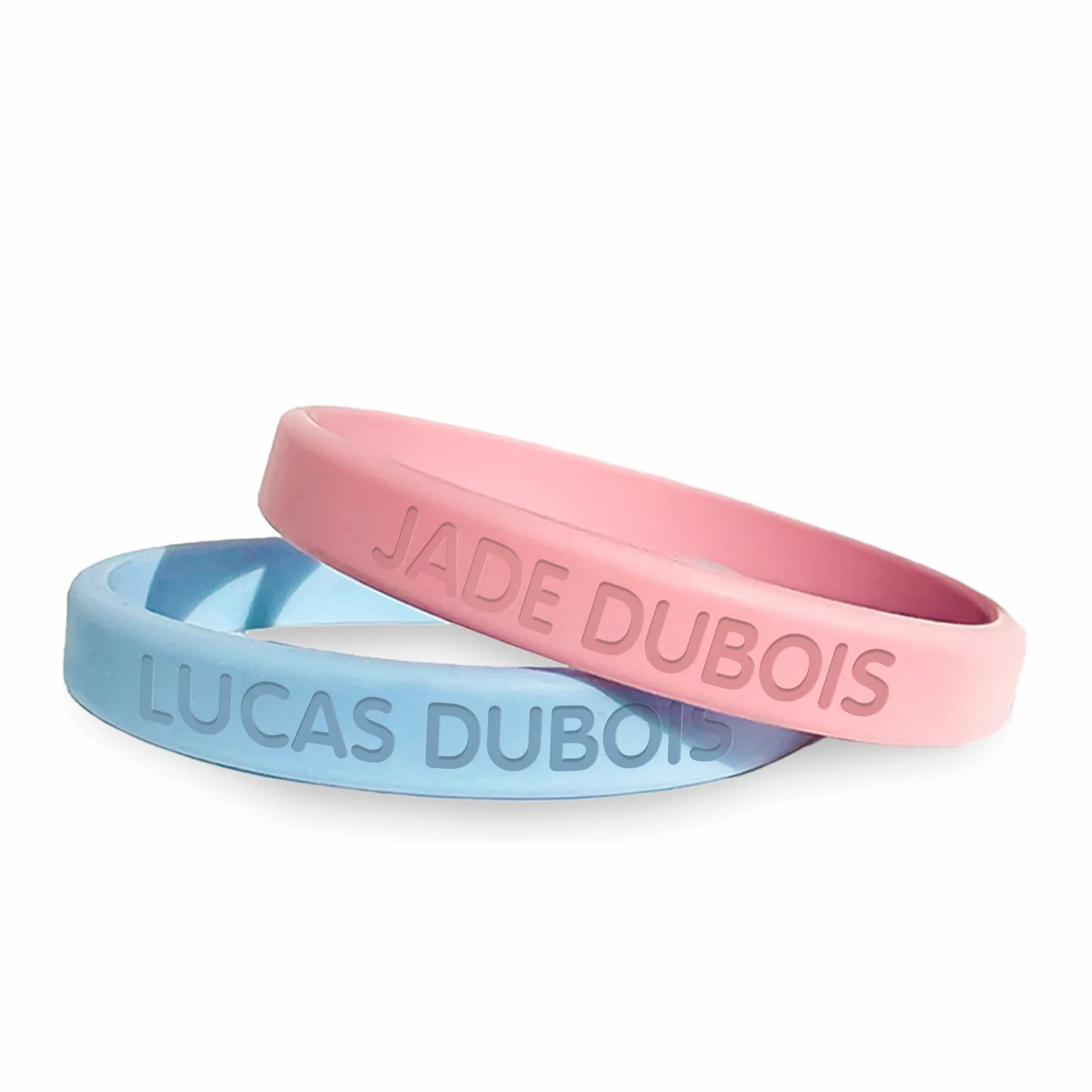 Bracelets d'Identification SOS Personnalisables pour Enfant avec Numéro de Téléphone - Lot de 2