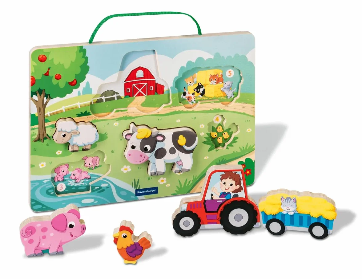 Ravensburger Puzzle en Bois aimanté A la Ferme Jouet bébé dès 1 an