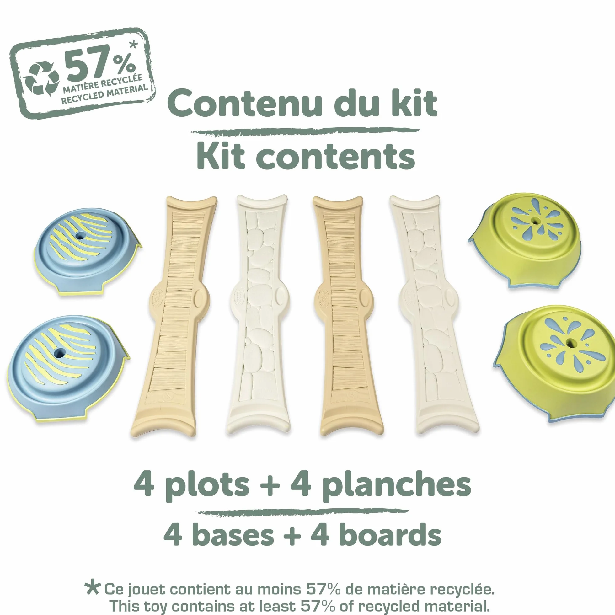 Smoby Life Parcours Aventure Motricité 4 Plots 4 Planches 3,5m Longueur Matière Recyclée 2 Ans Fabrication Française