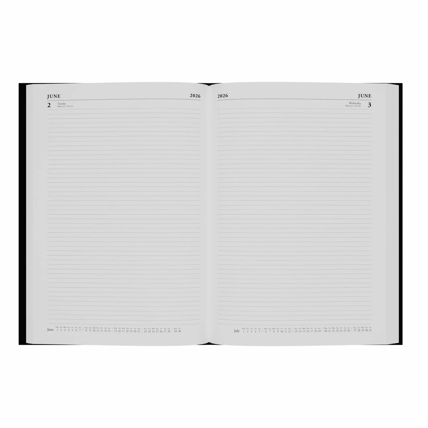 Collins Essential Agenda 2026 12 mois 1 jour par page couverture rigide A4 Noir