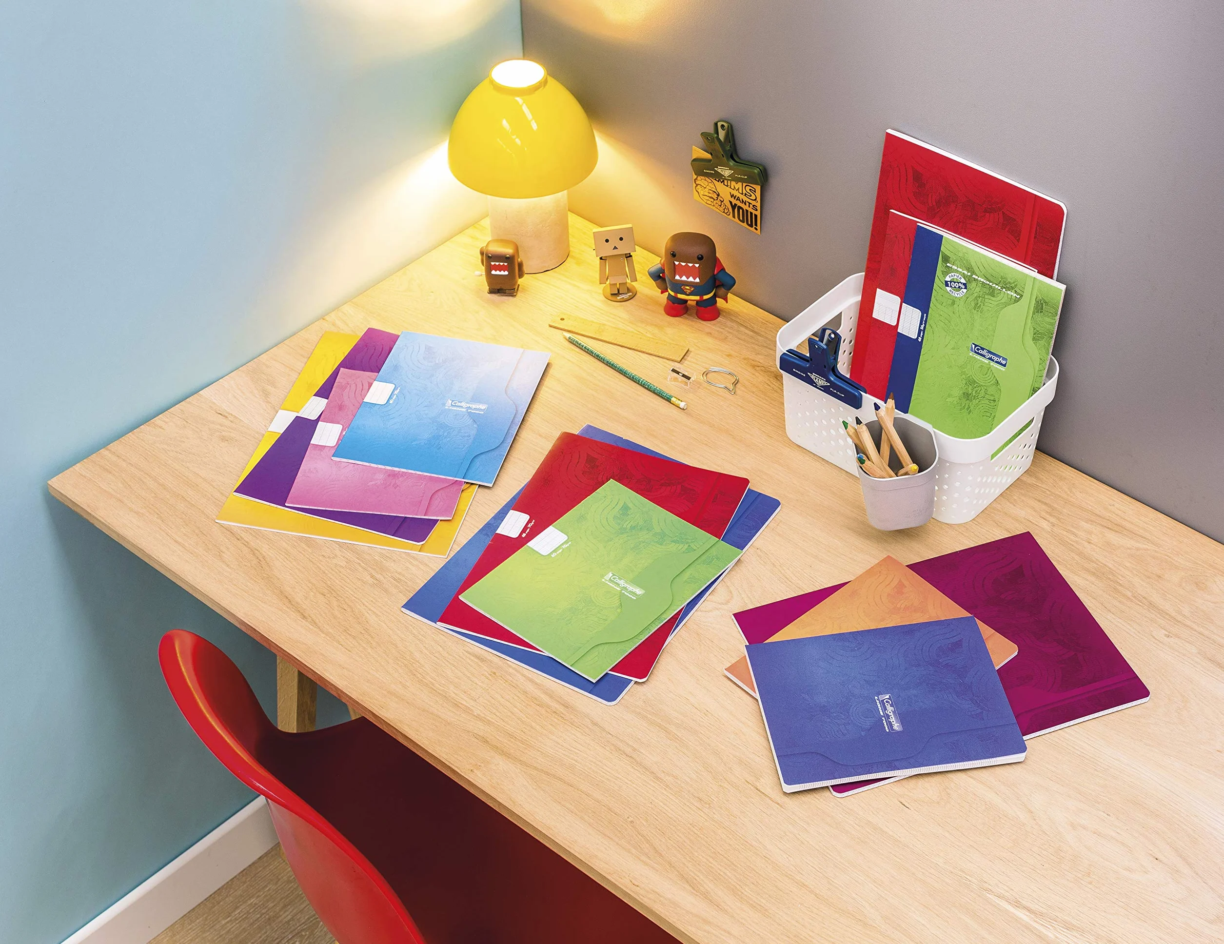 Clairefontaine Calligraphe 2416C Lot de 5 Cahiers A4 21x29,7 cm 180 Pages Grands Carreaux Papier 70 g