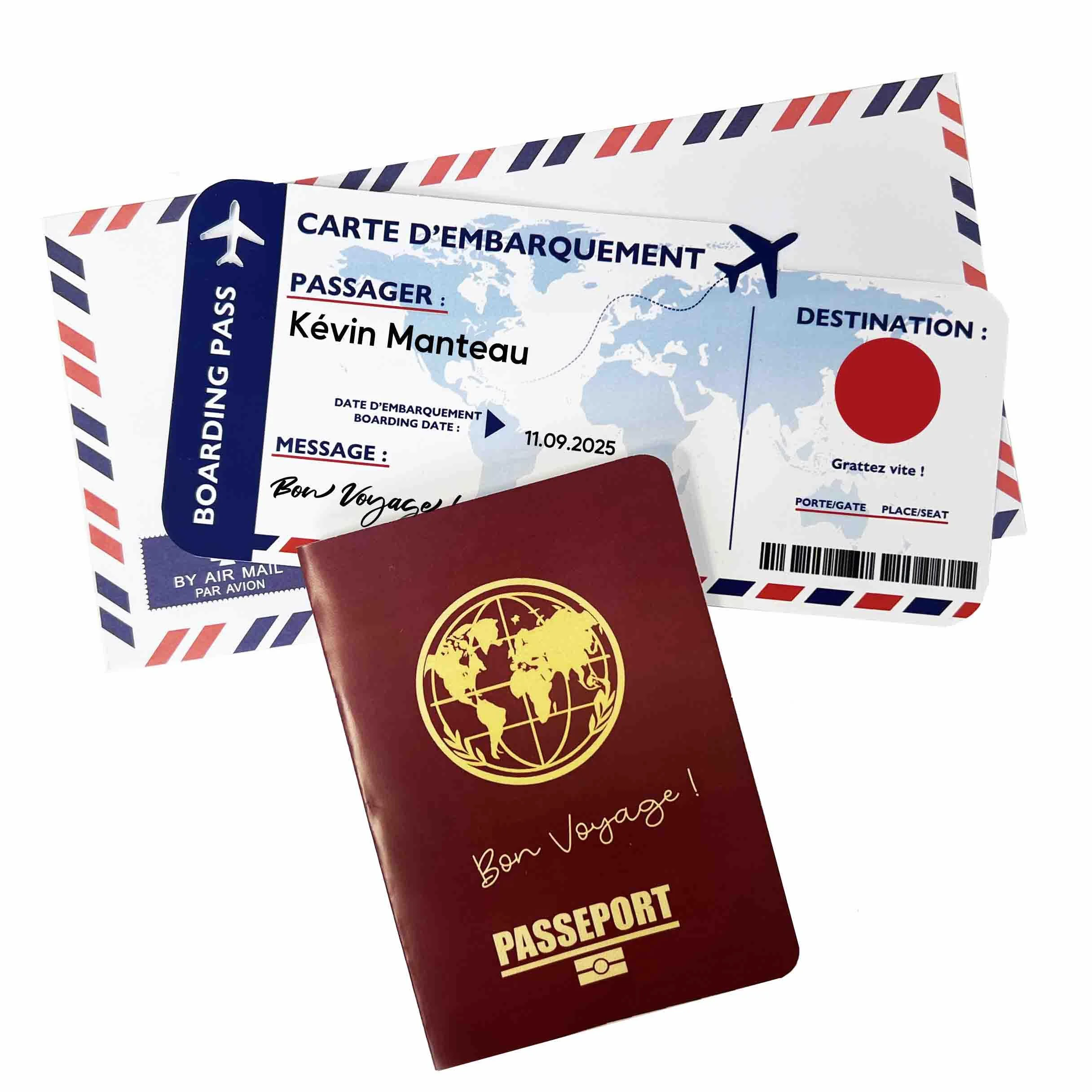 Carte Cadeau Voyage Carte Embarquement Personnalisée