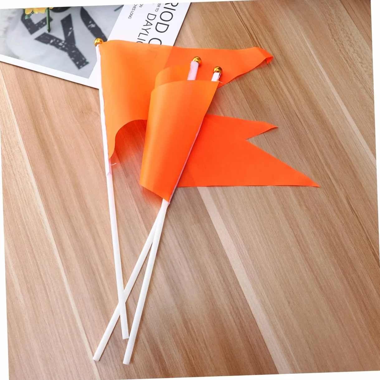 BESPORTBLE 50 Pièces Bannière Triangulaire Orange en Polyester et Plastique Portable