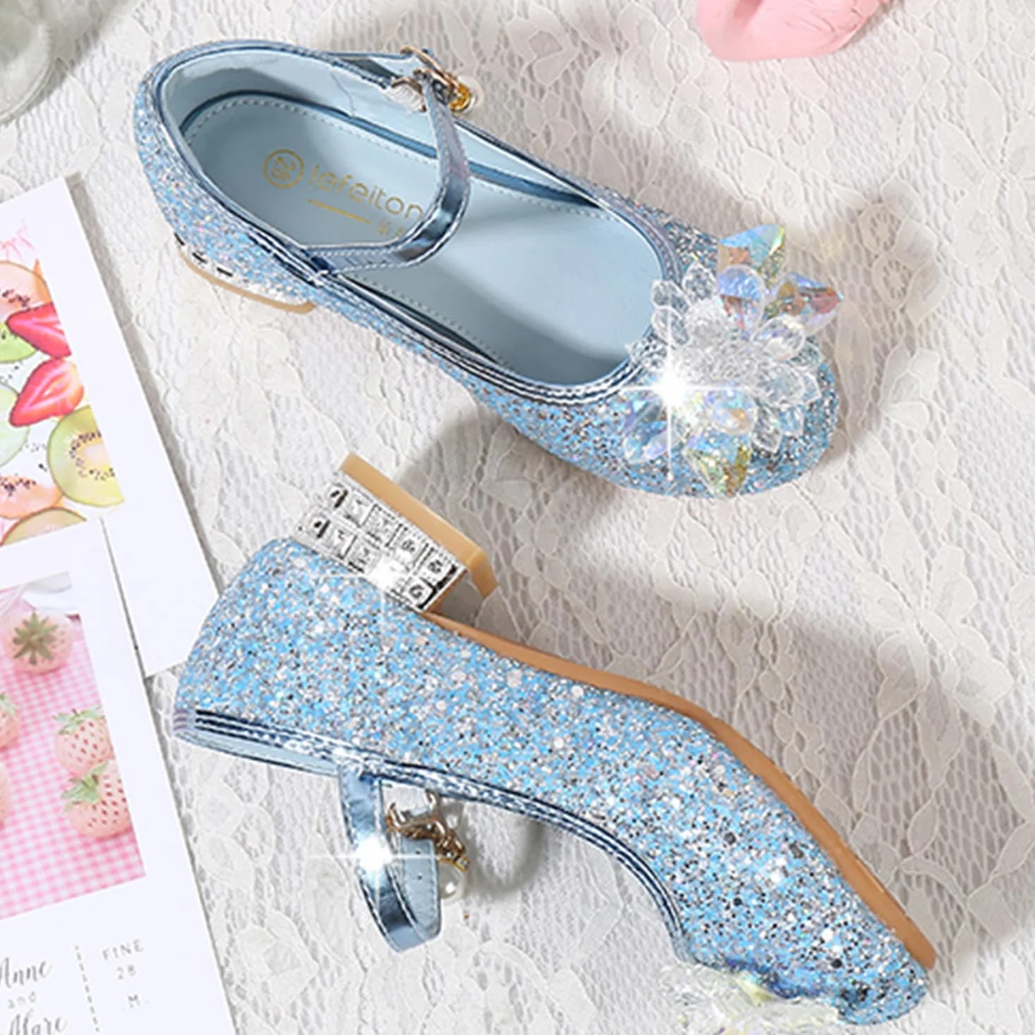 Sandales à Talon Cosplay Boucle Princesse Enfants Chaussures pour Déguisement