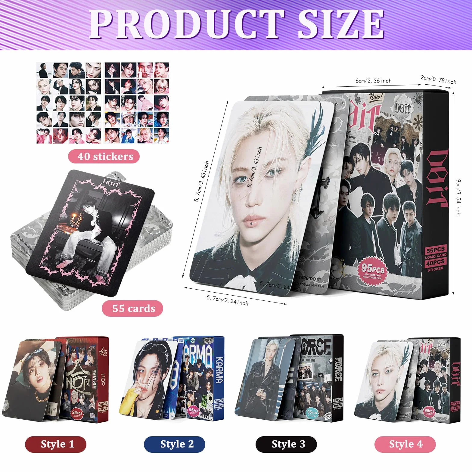 SK 5 Star Album Photocard Sticker Set 380 Stück K-Pop Cartes de Collection Lomo Karten Cadeau