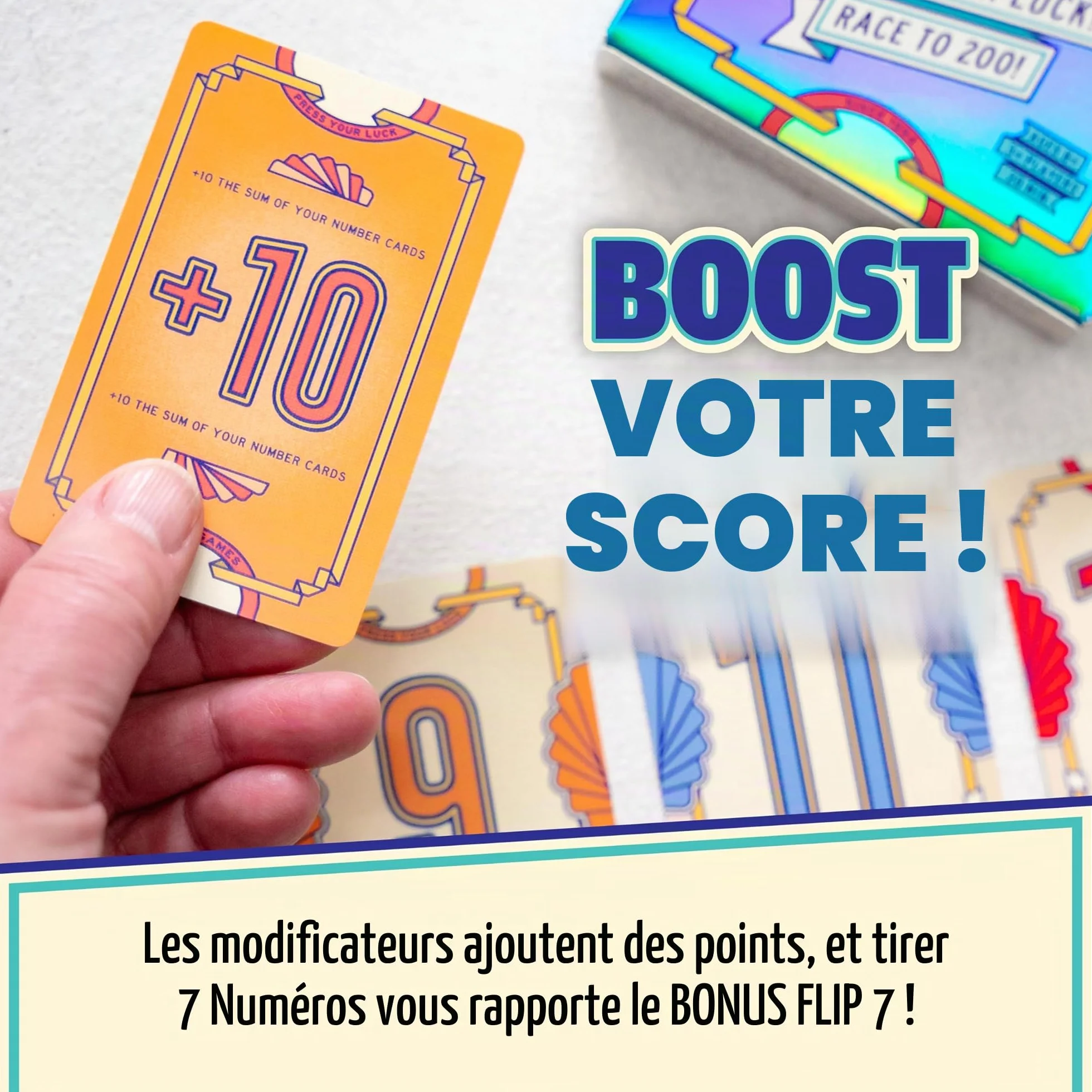 Flip 7™ Jeu de Cartes Familial Chance et Stratégie 94 Cartes Édition Compacte