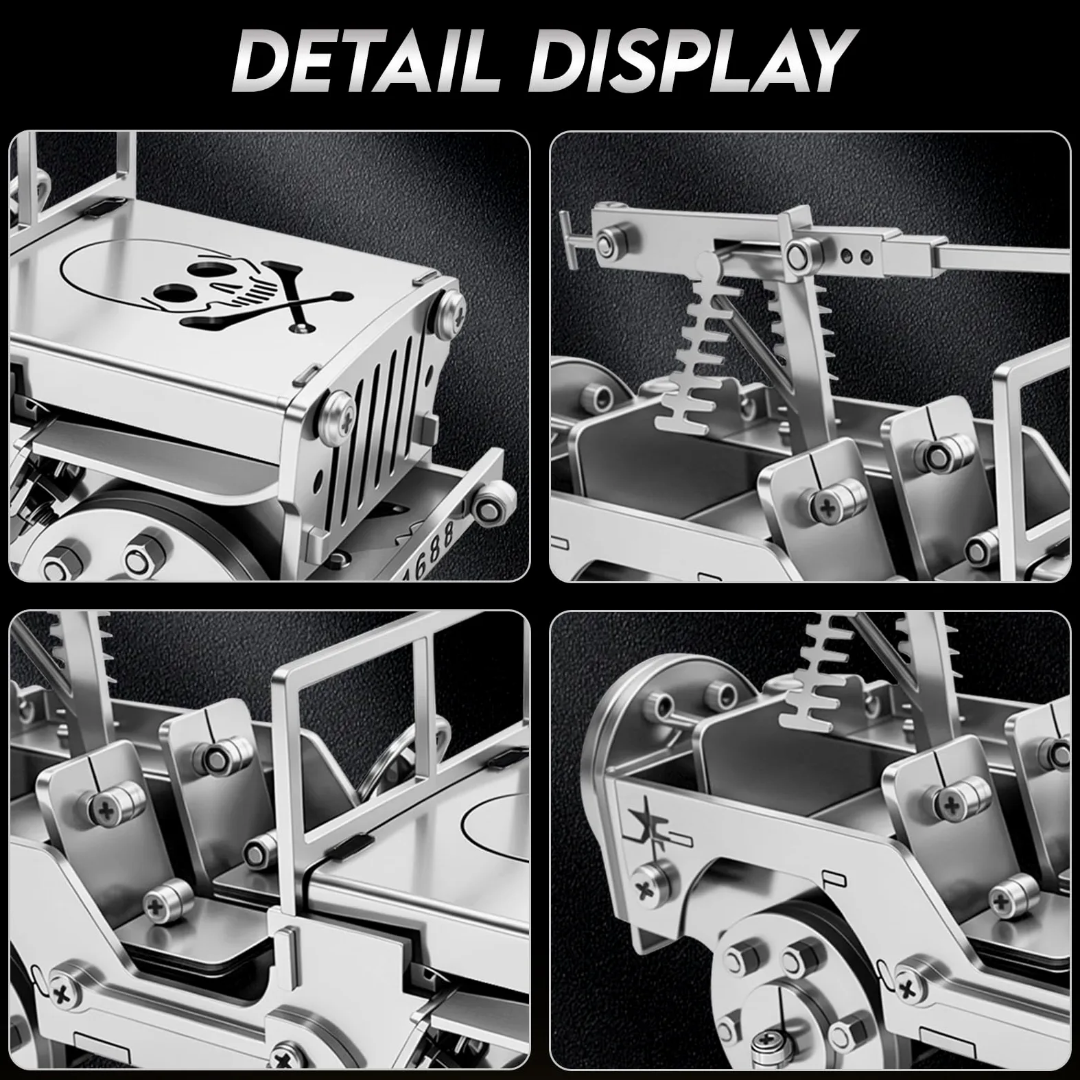 Casse-tête 3D en métal pour adultes, kit de modèle mécanique de voiture, argent, puzzles 3D en acier inoxydable pour adultes, décoration d'intérieur, loisirs créatifs, cadeaux