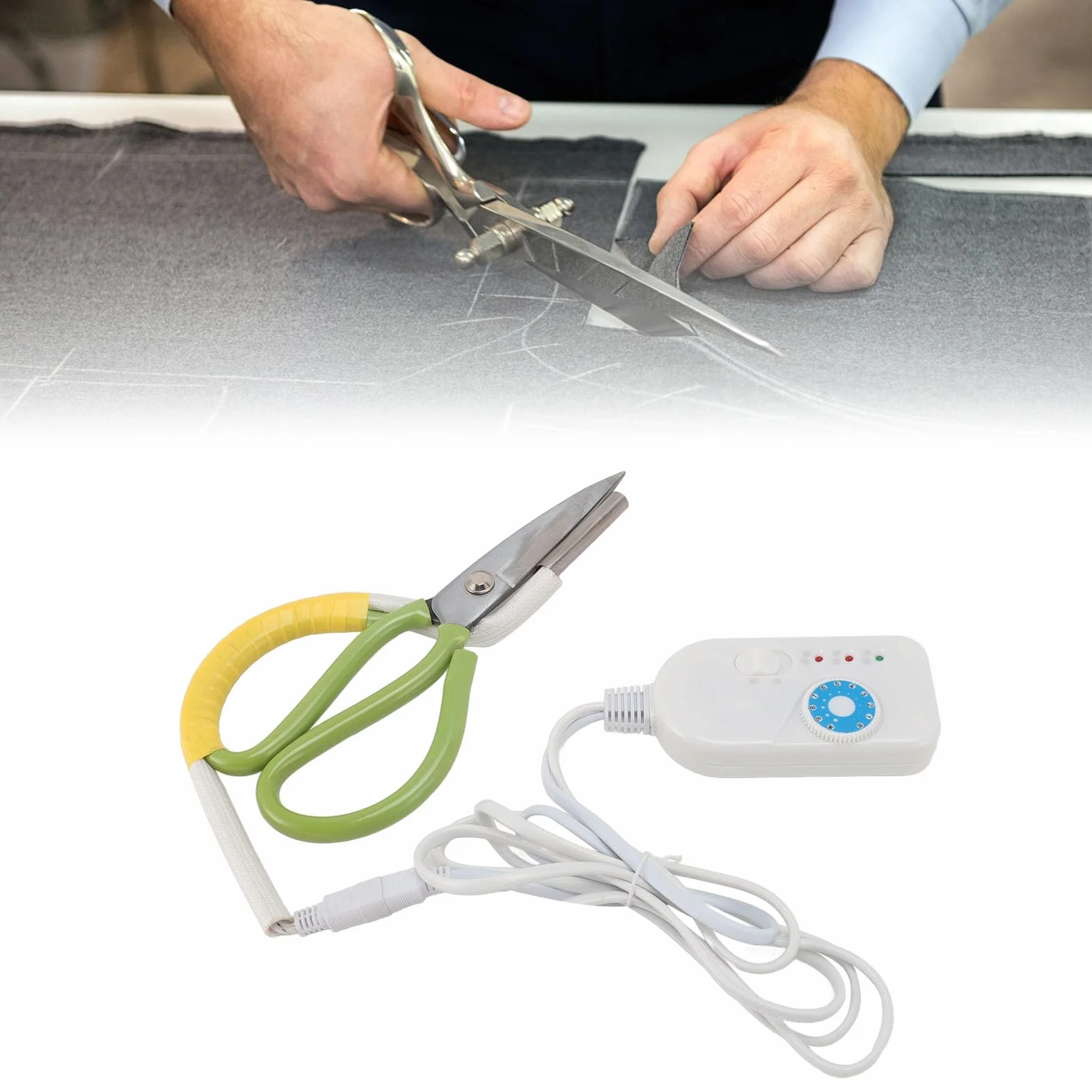 Ejoyous Ciseaux Chauffants électriques, Température Réglable avec éclairage, 220V pour Habillement