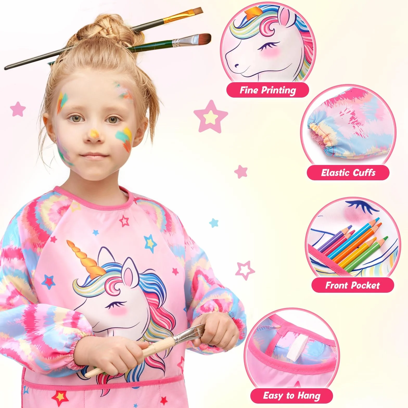 WERNNSAI Tablier Peinture Enfant pour Garçons et Filles 3-12 Ans