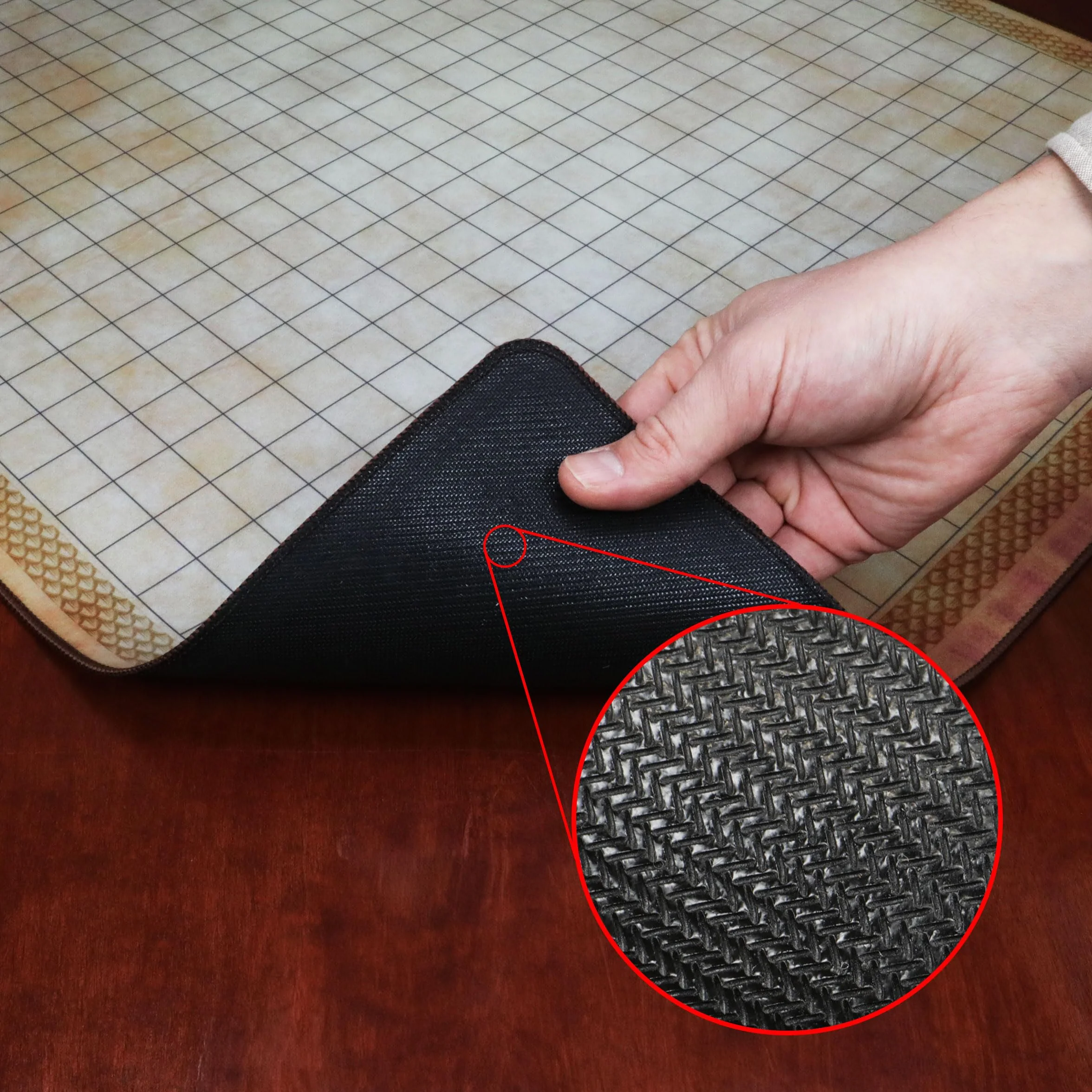 ENHANCE Tapis RPG Deluxe 61x91cm Caoutchouc Poignée Antidérapant Effaçable DND