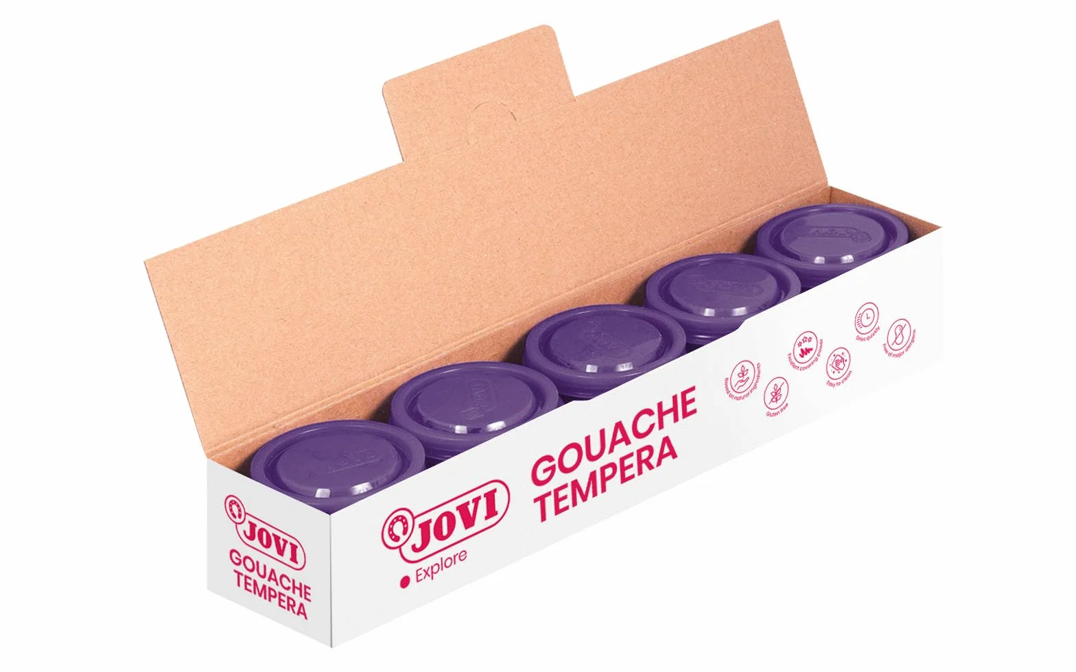 Jovi Gouache Liquide Violette 5 Pots 35 ML Peinture Enfants Scolaire
