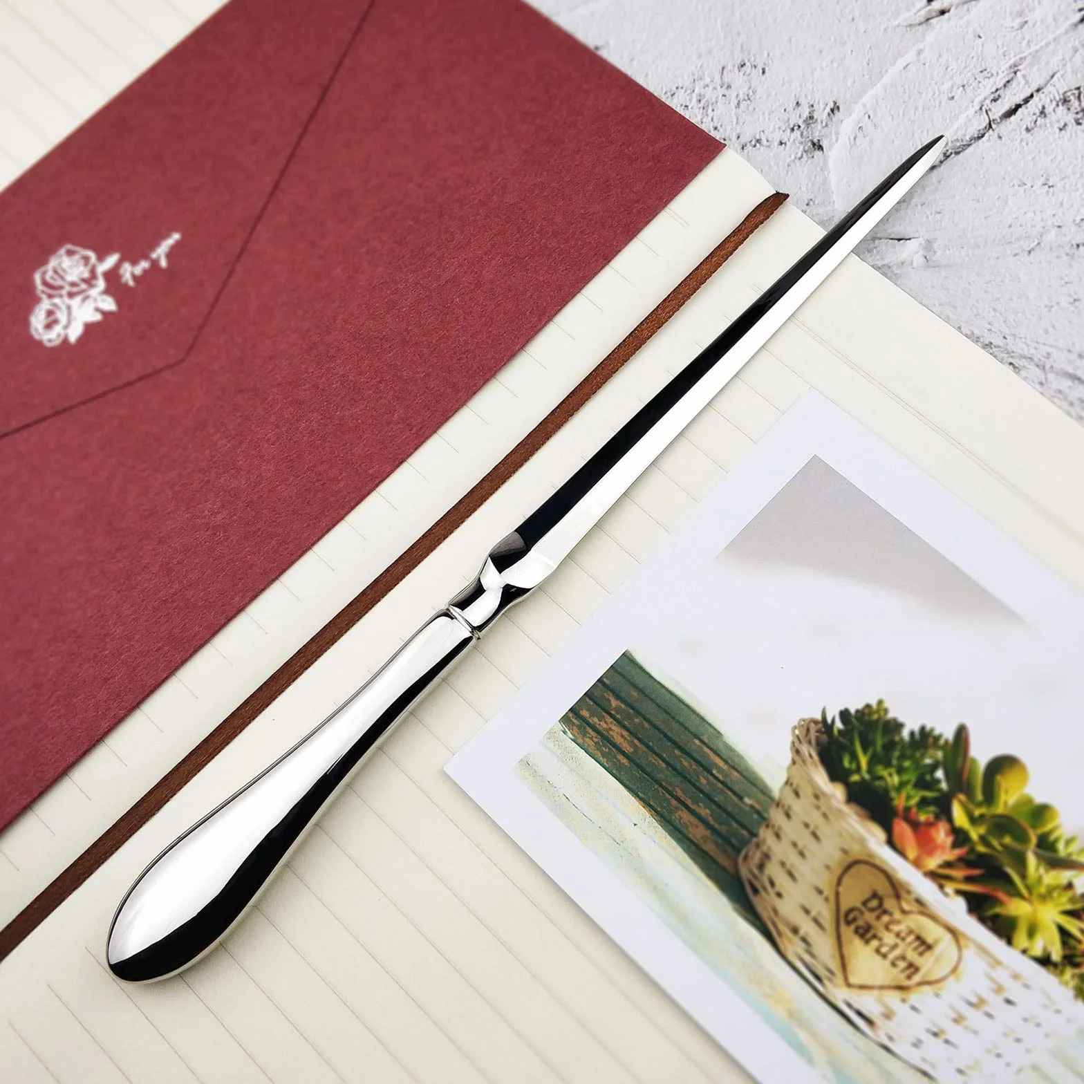 Sunnysam Silvery Letter Opener, Envelope Opener Knife, Metal Paper Cutting Knife, 9 Inches